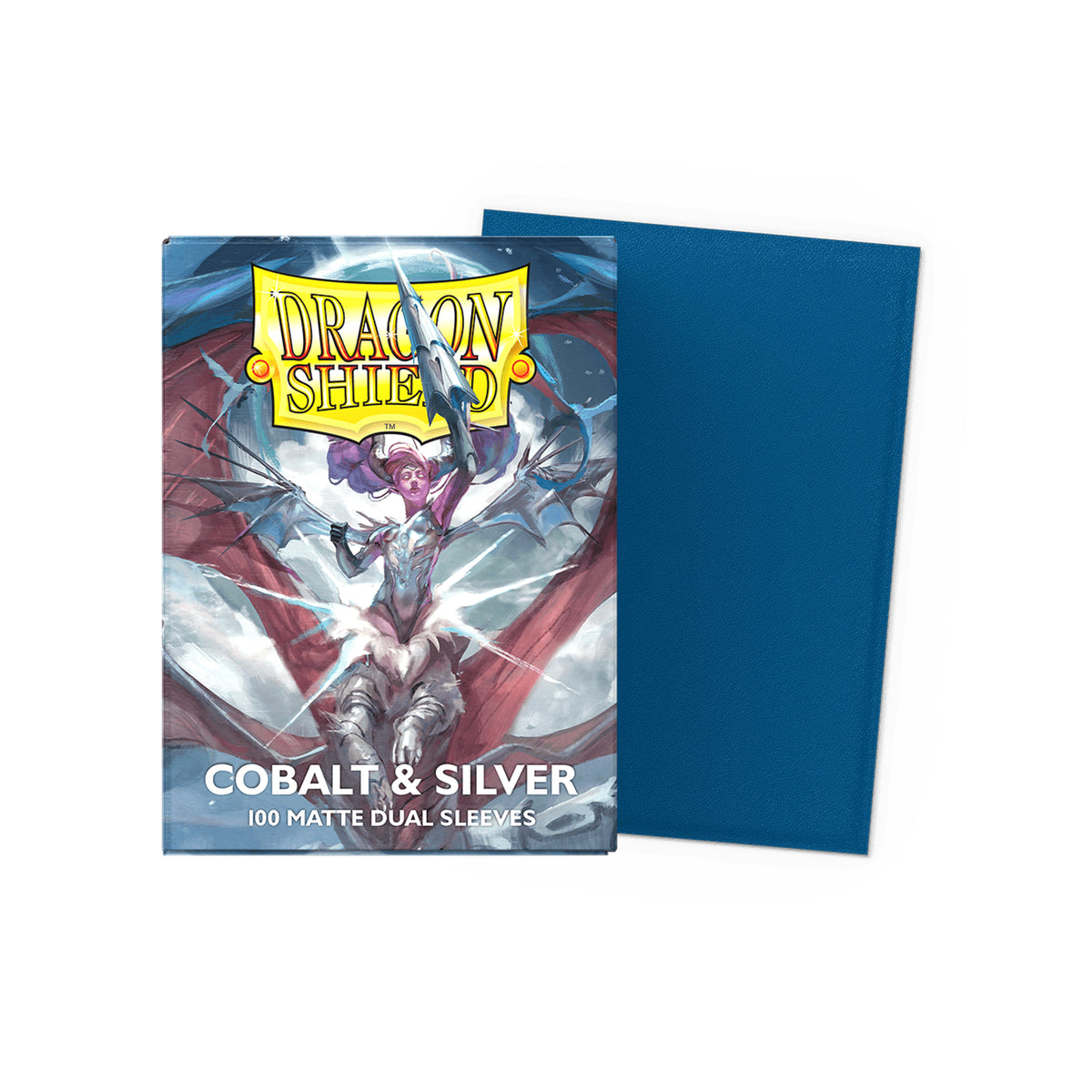 Dragon Shield Dual Sleeves - Matte Standard Cobalt & Silver | 100stk