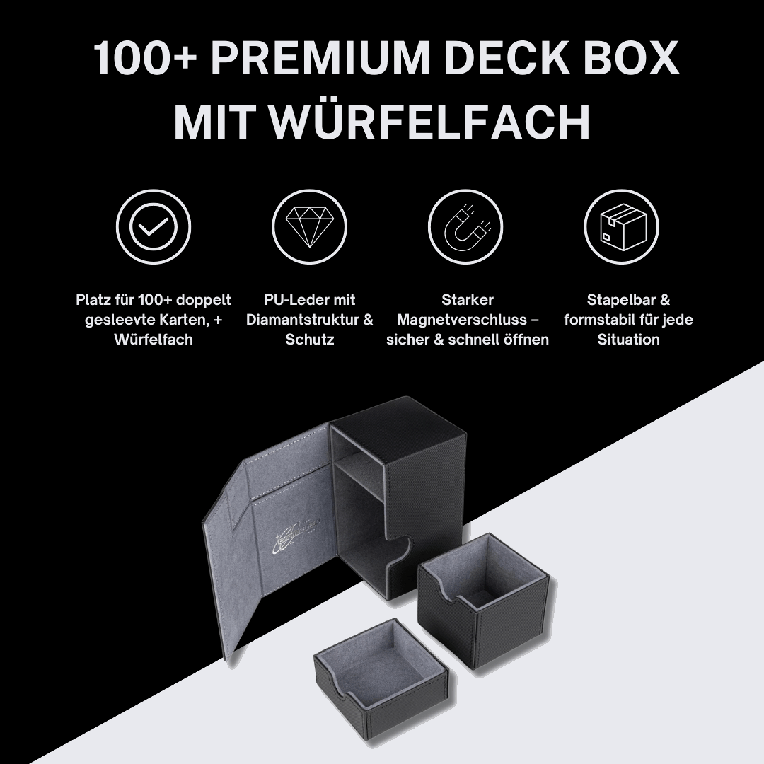 cardcosmos - 100+ Premium Deck Box with Dice Tray