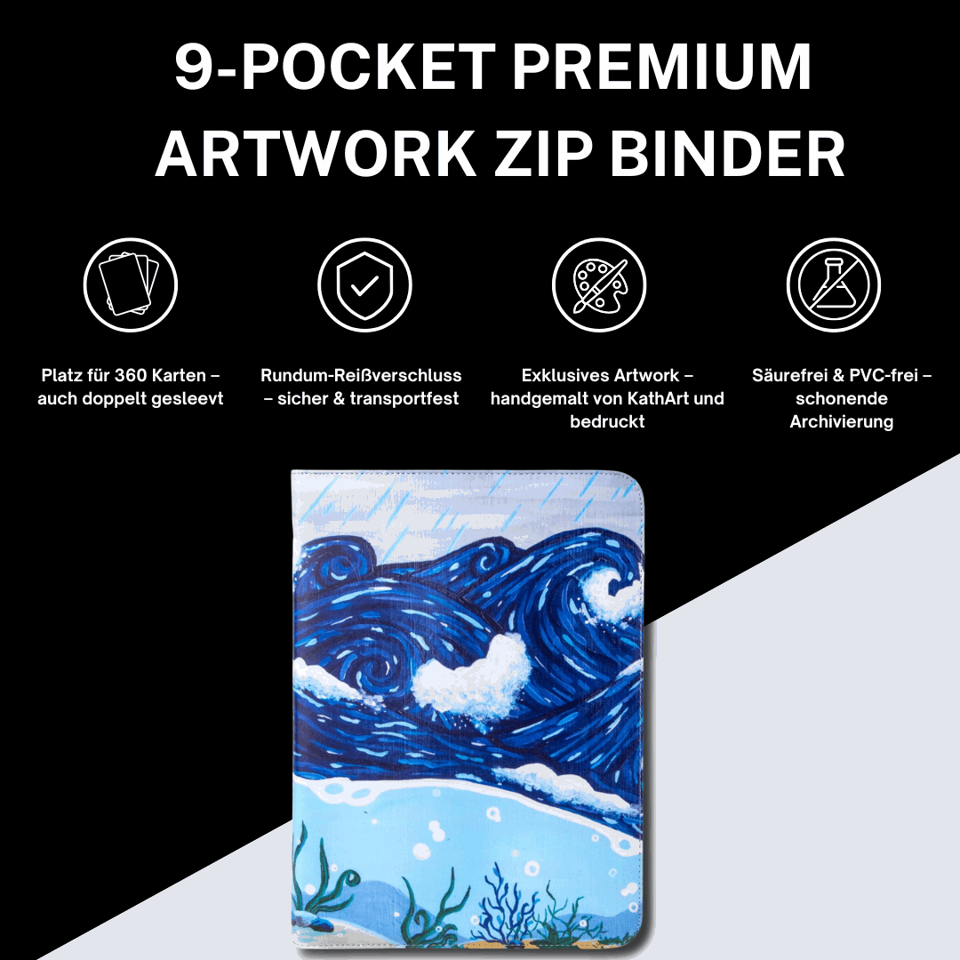 cardcosmos - Artwork 9 Pocket Zip Binder - Rough Seas