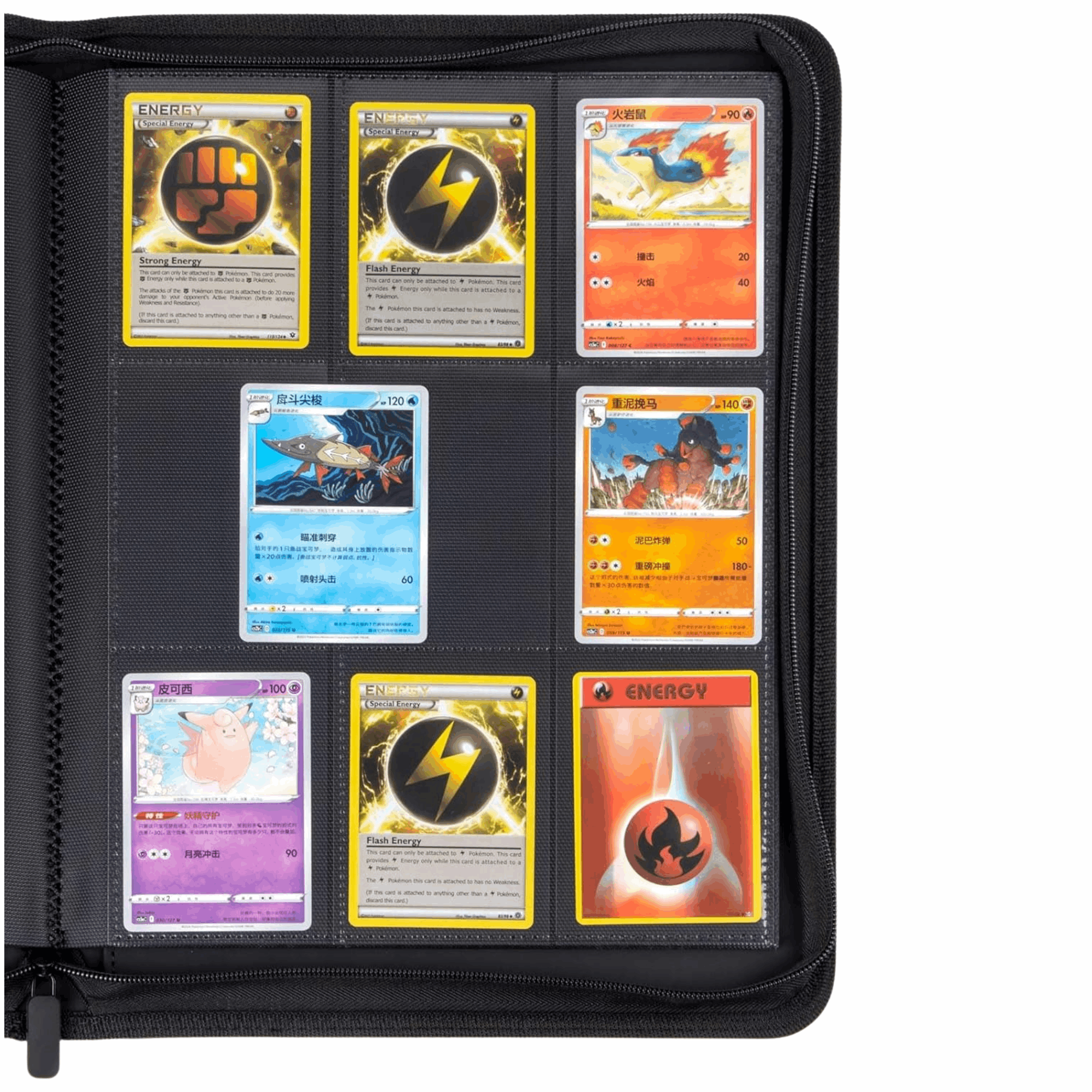 cardcosmos - 9 Pocket Zip Premium Leather Binder - Pink