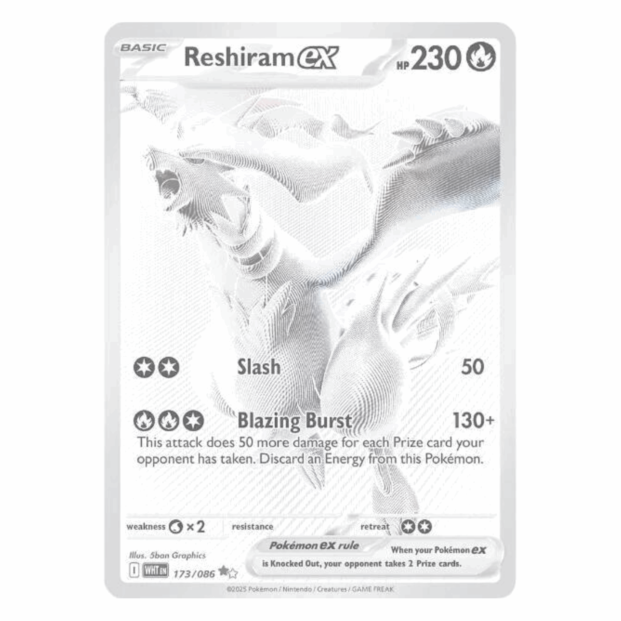 Pokémon - Reshiram ex BWR #173 (White Flare) – BGS 9 Mint