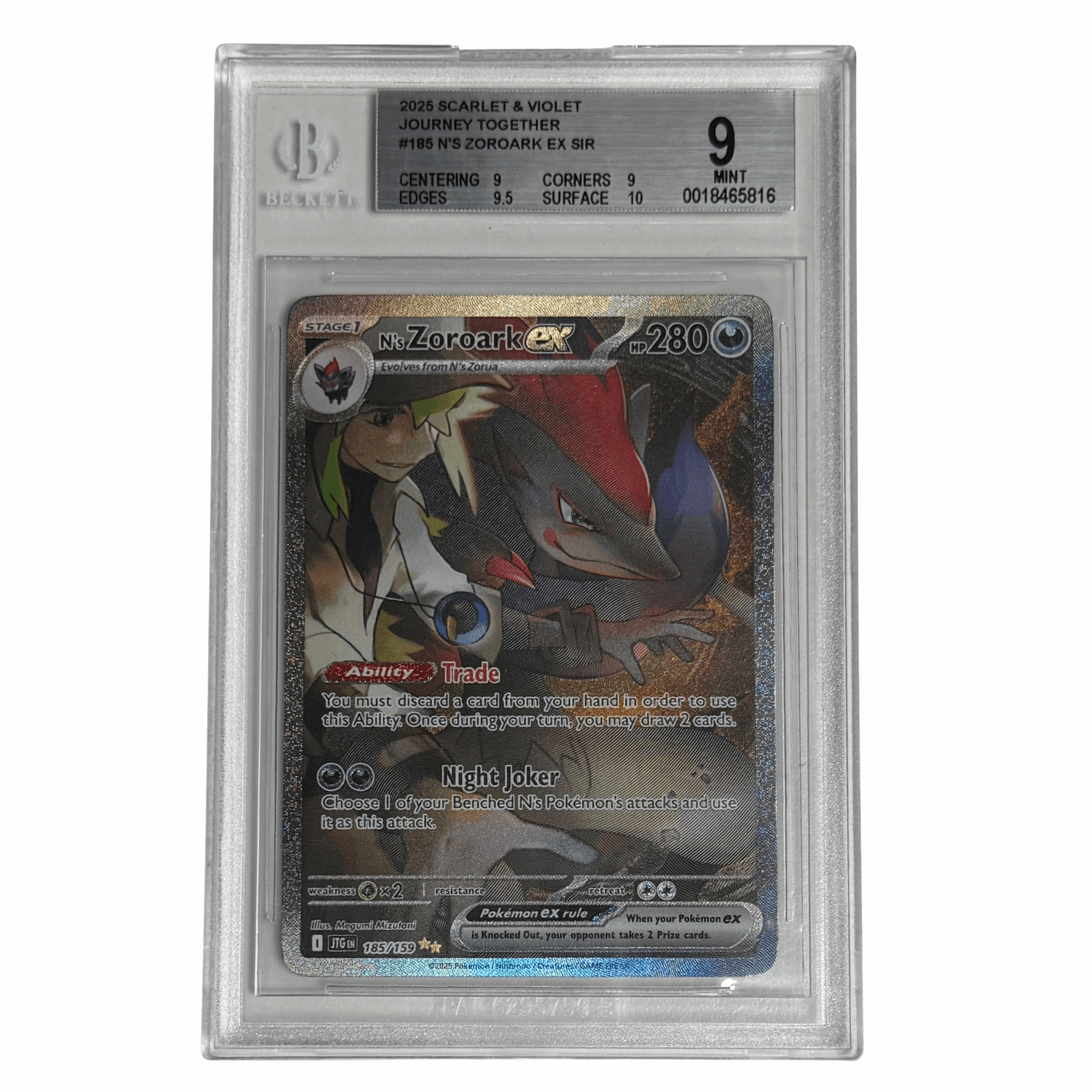 Pokémon - N’s Zoroark ex SIR #185 (Journey Together) – BGS 9 Mint