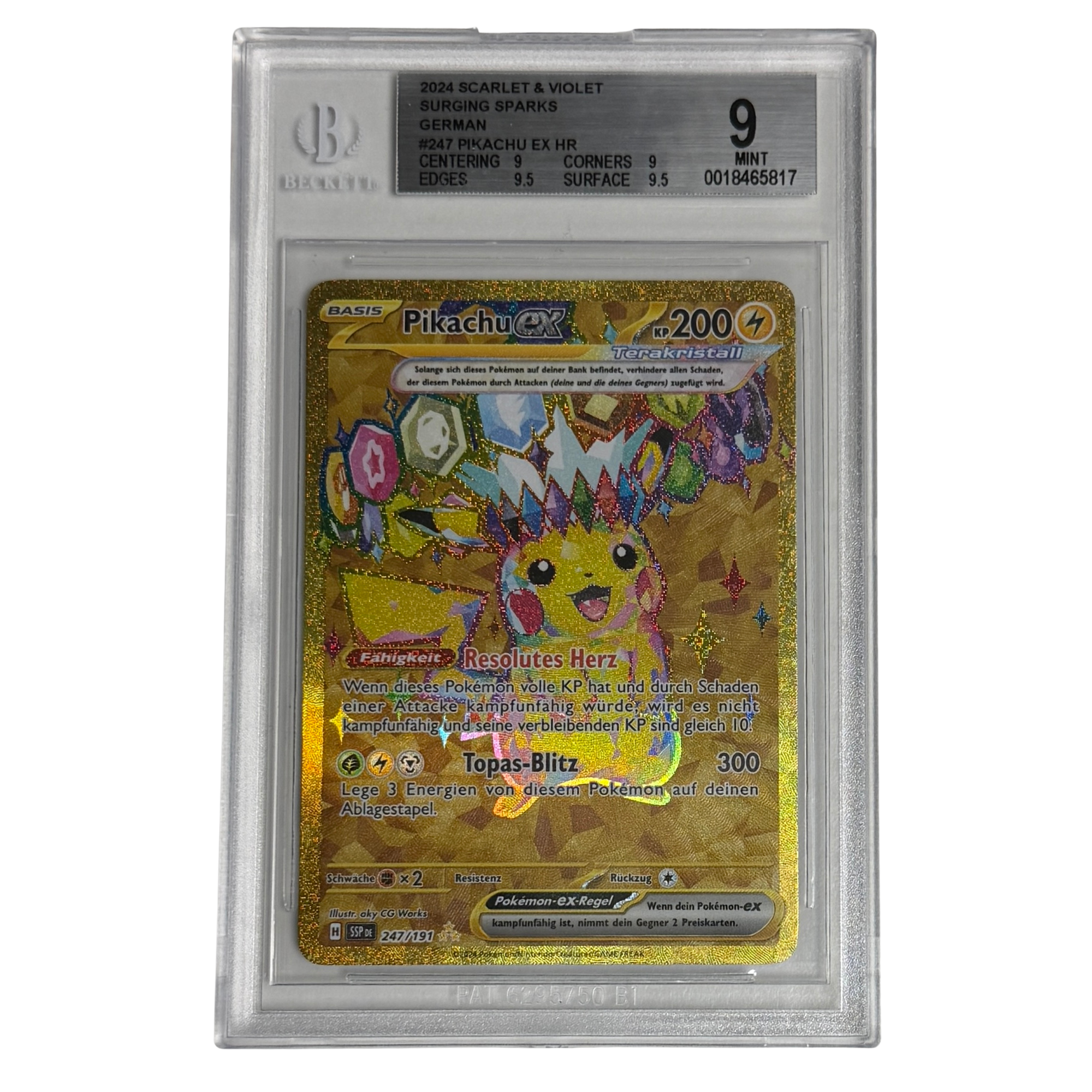 Pokémon - Pikachu ex HR #247 (Surging Sparks) – BGS 9 Mint
