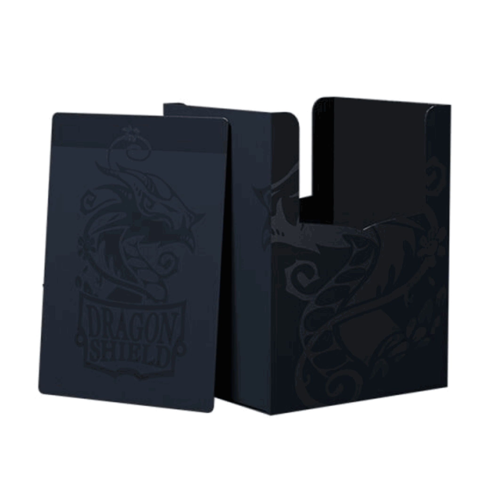 Dragon Shield Deck Shell 100+ - Midnight Blue offen mit hülle