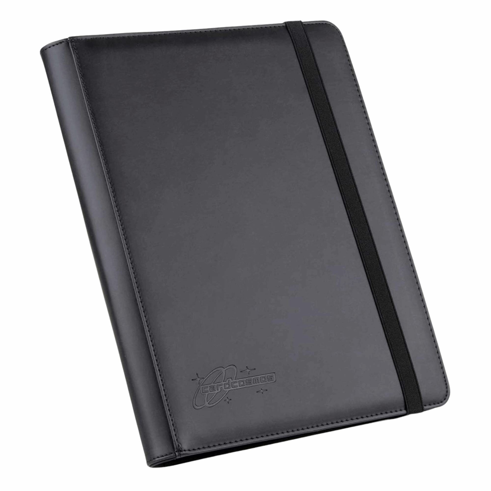 cardcosmos - 9 Pocket Strap Premium Leather Binder - Schwarz