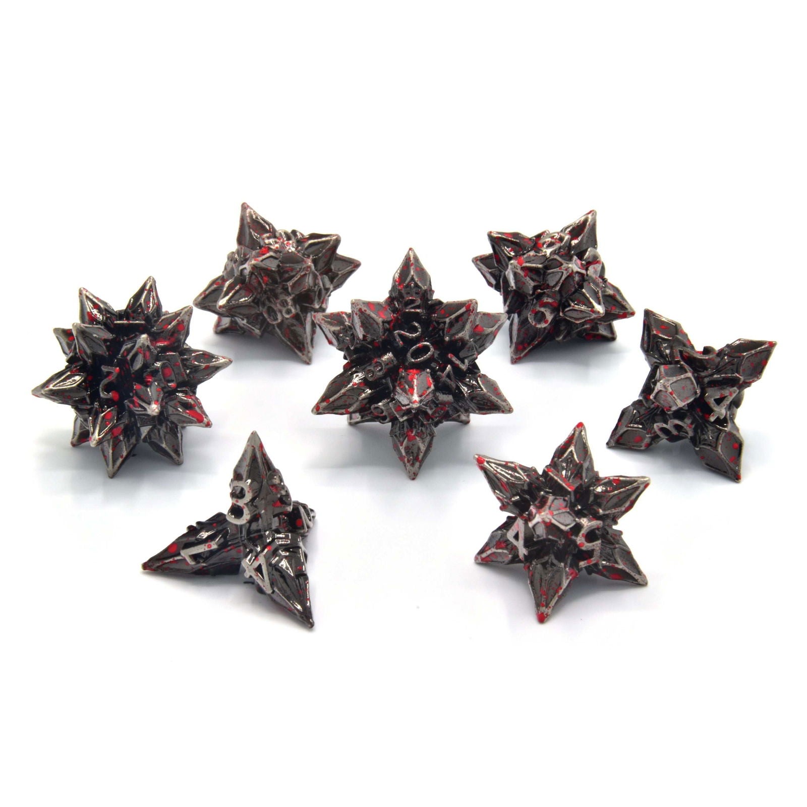 Glassstaff - Brutal Bane Metal RPG Dice Set - CritStones Dice - cardcosmos