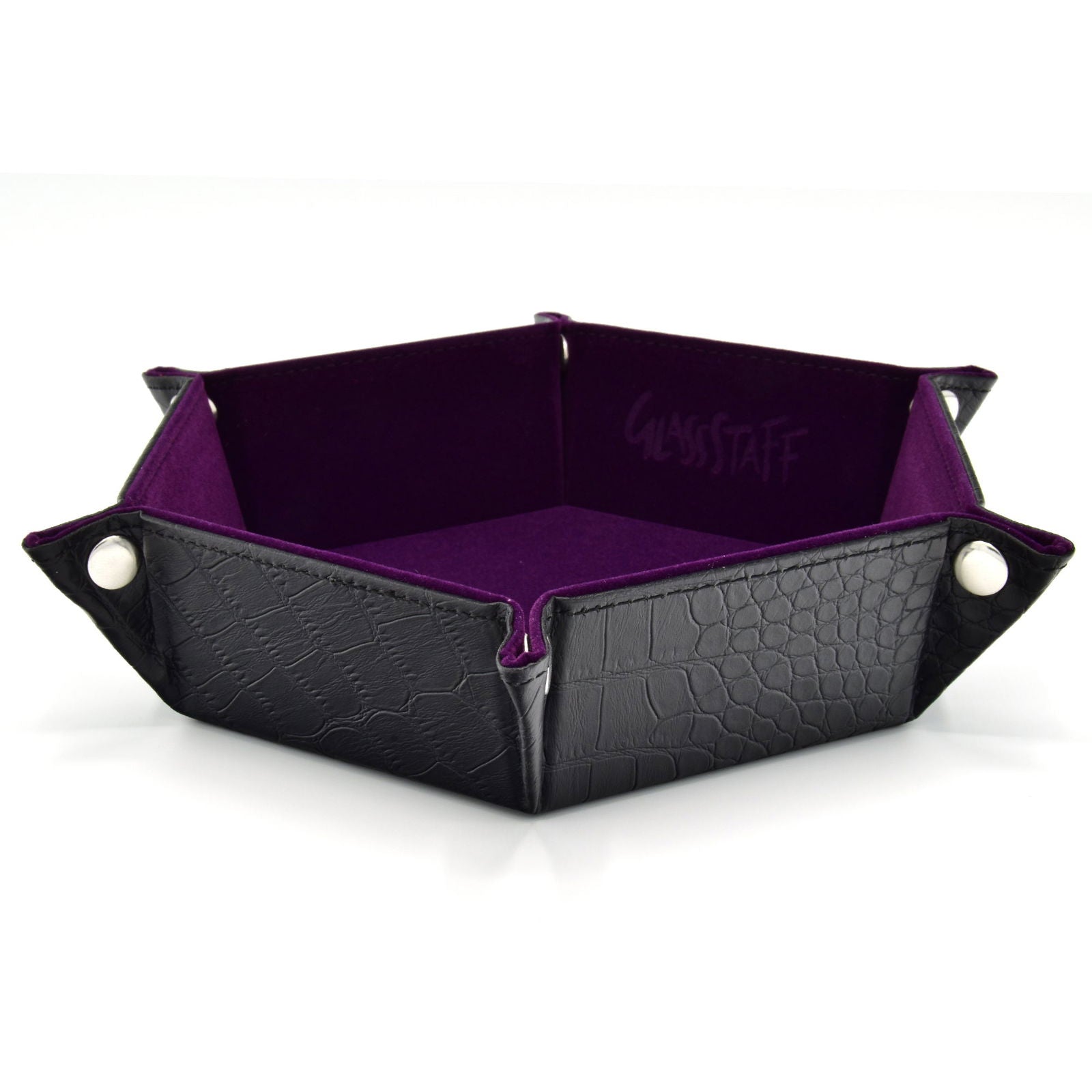 Glassstaff - Hexagonal Foldable Rolling Tray - Dragon Skin Lila - cardcosmos