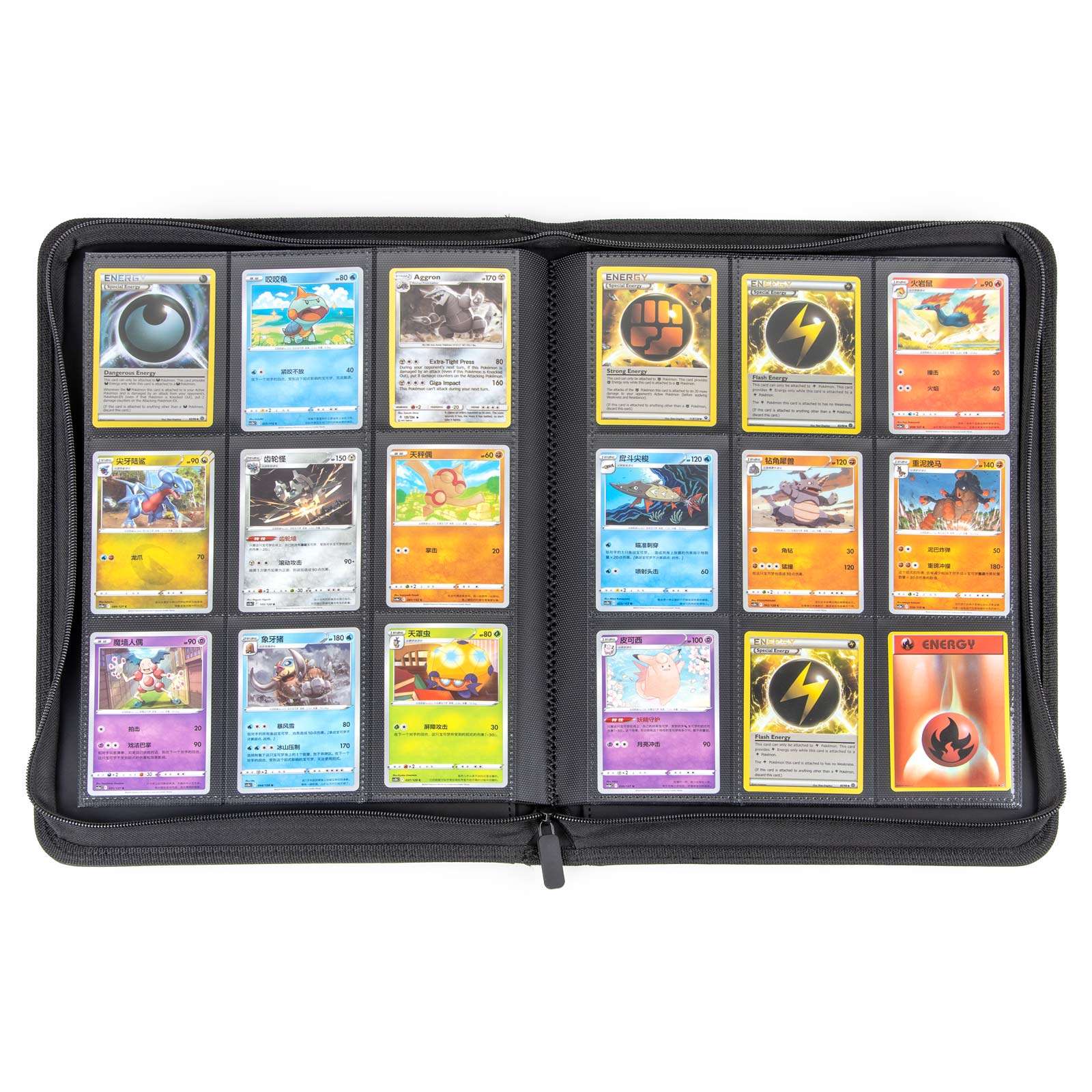cardcosmos - 9 Pocket Zip Premium Leather Binder - Mintgrün