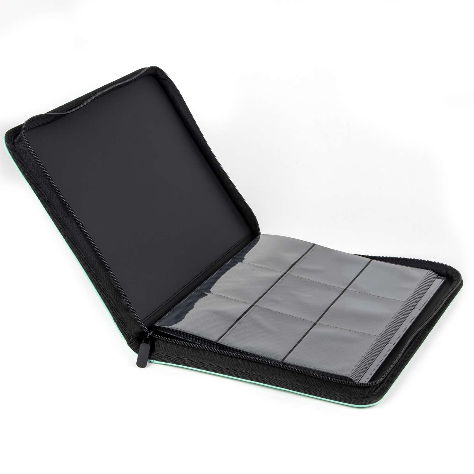 cardcosmos - 9 Pocket Zip Premium Leather Binder - Mintgrün