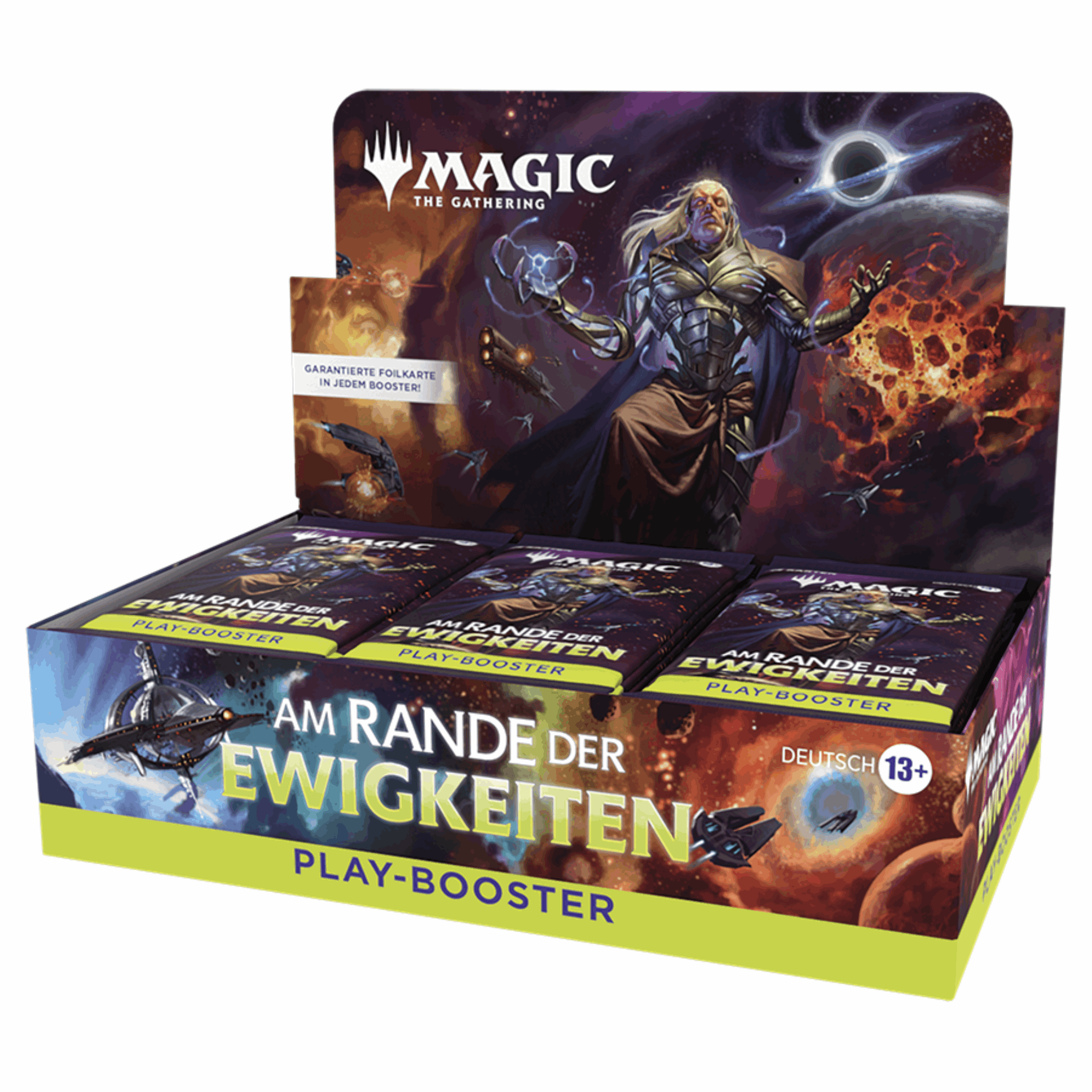 Magic: The Gathering - Am Rande der Ewigkeiten Play Booster Box - DE Booster Display Seitlich