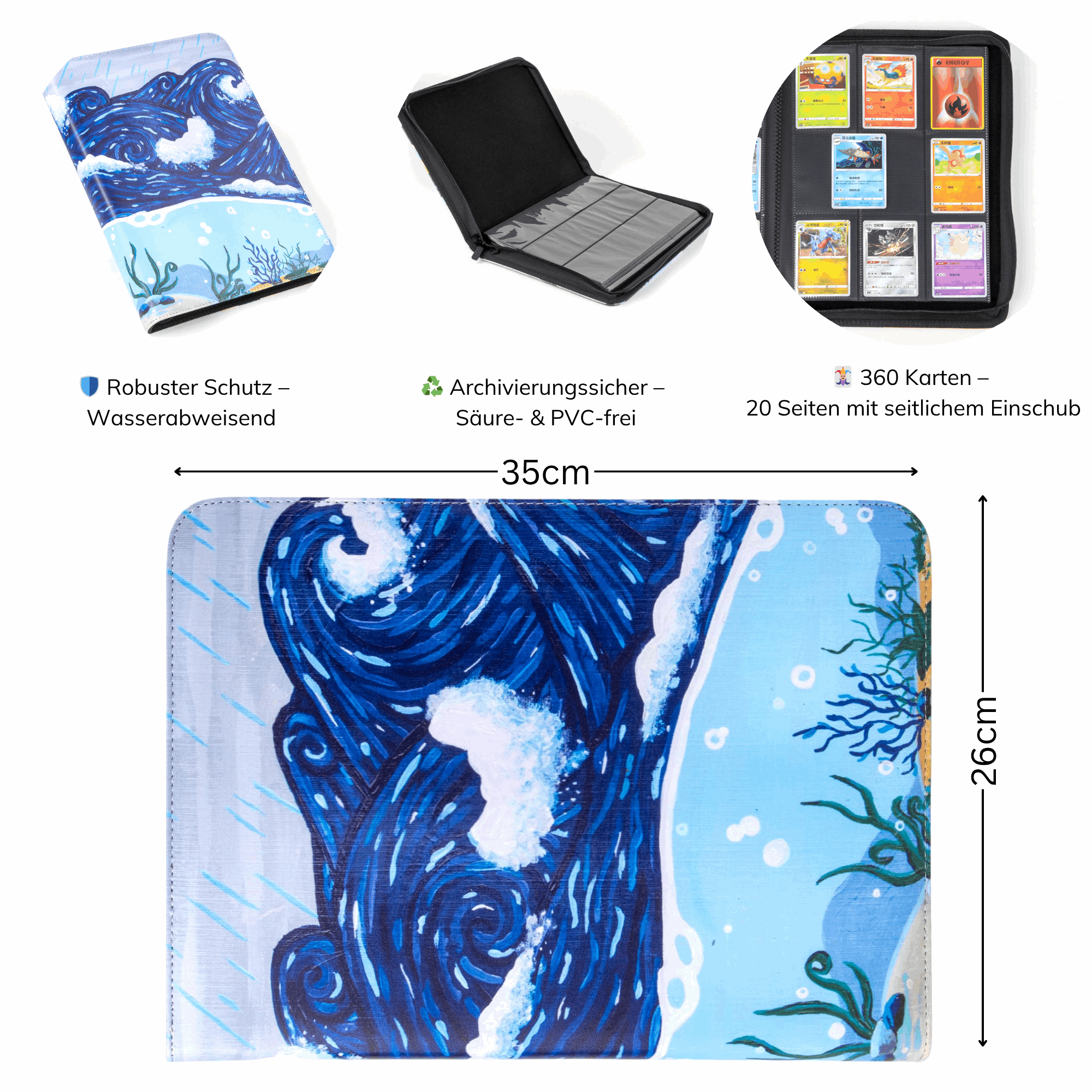 cardcosmos - Artwork 9 Pocket Zip Binder - Rough Seas