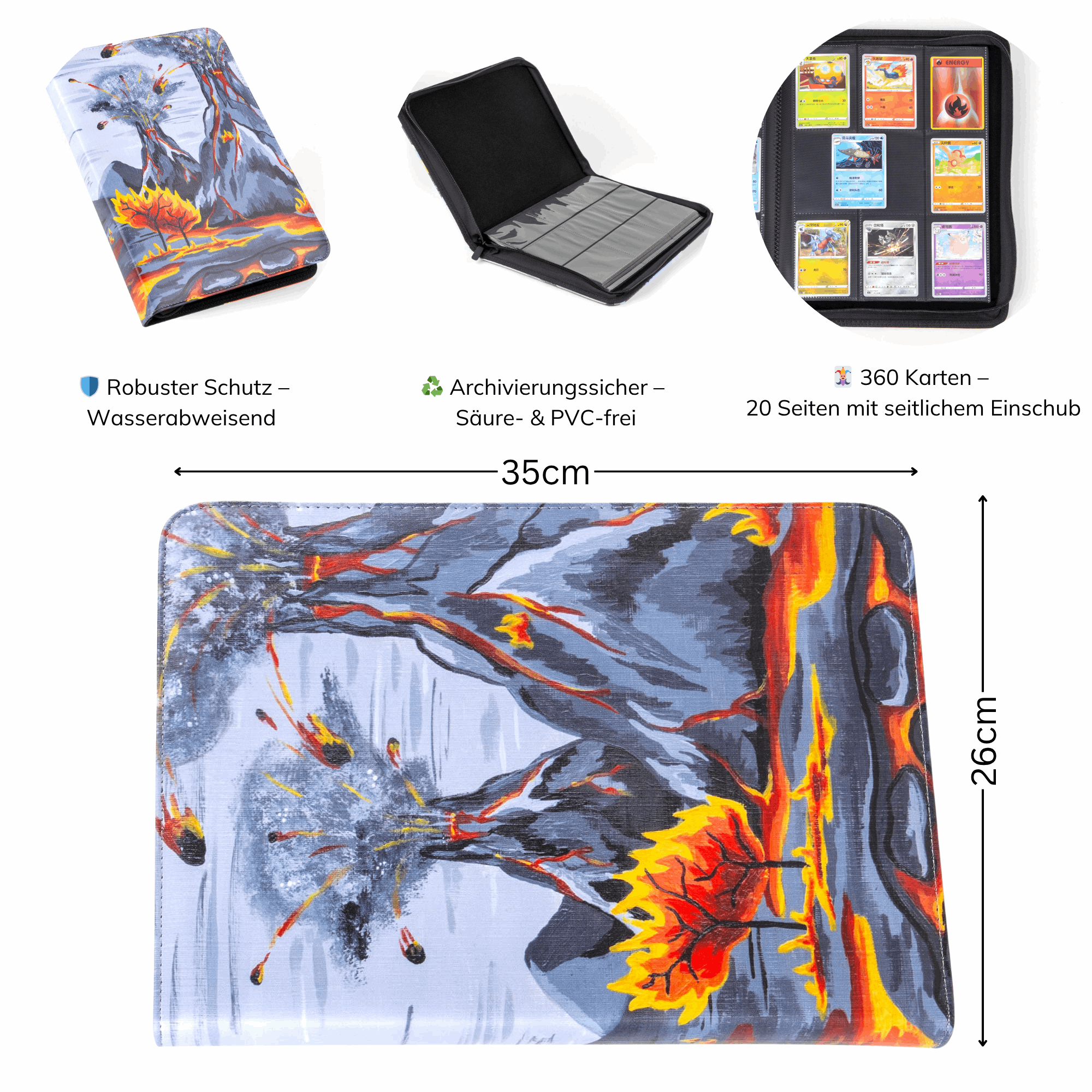 cardcosmos - Artwork 9 Pocket Zip Binder - Fiery Mountains