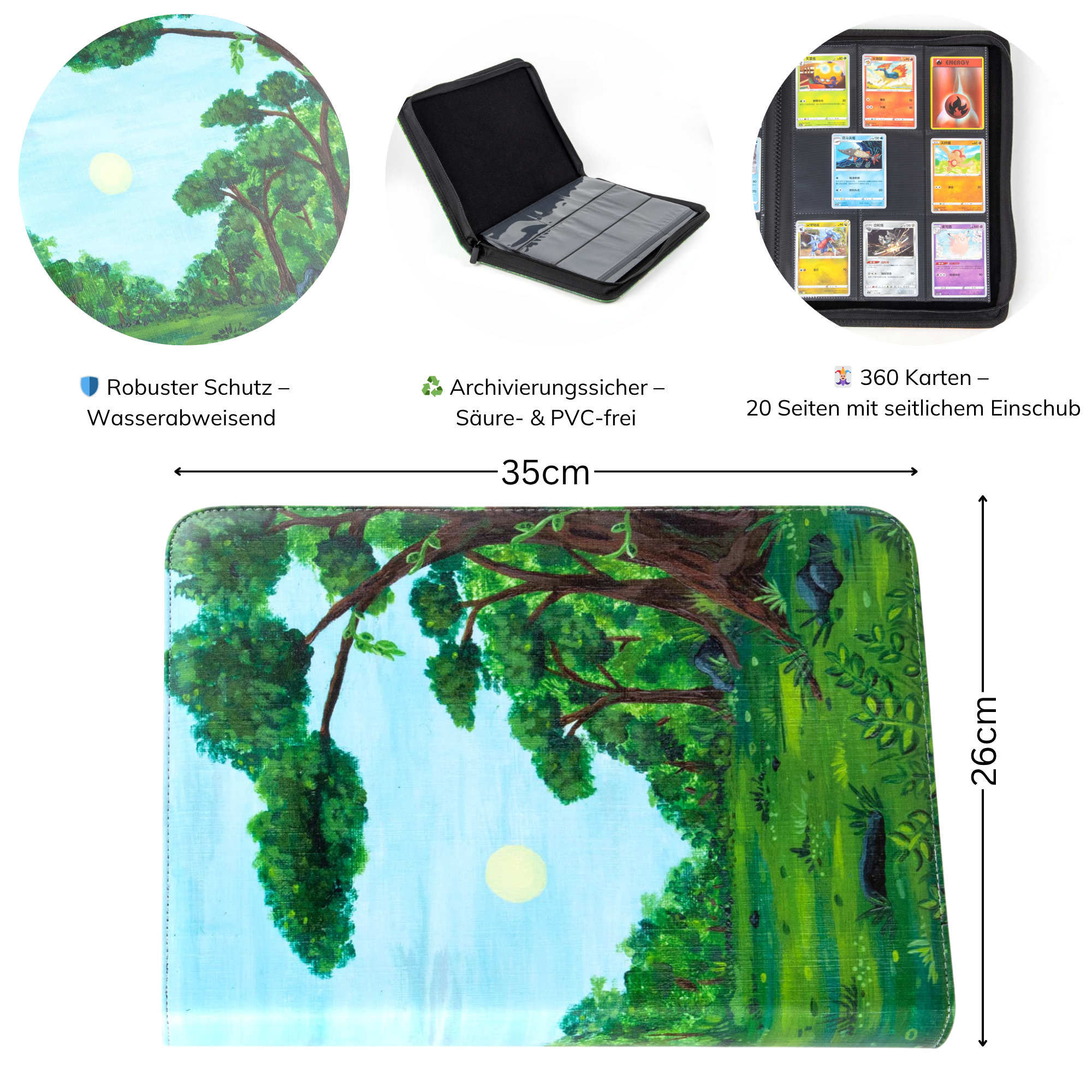 cardcosmos - Artwork 9 Pocket Zip Binder - Forest Sunrise