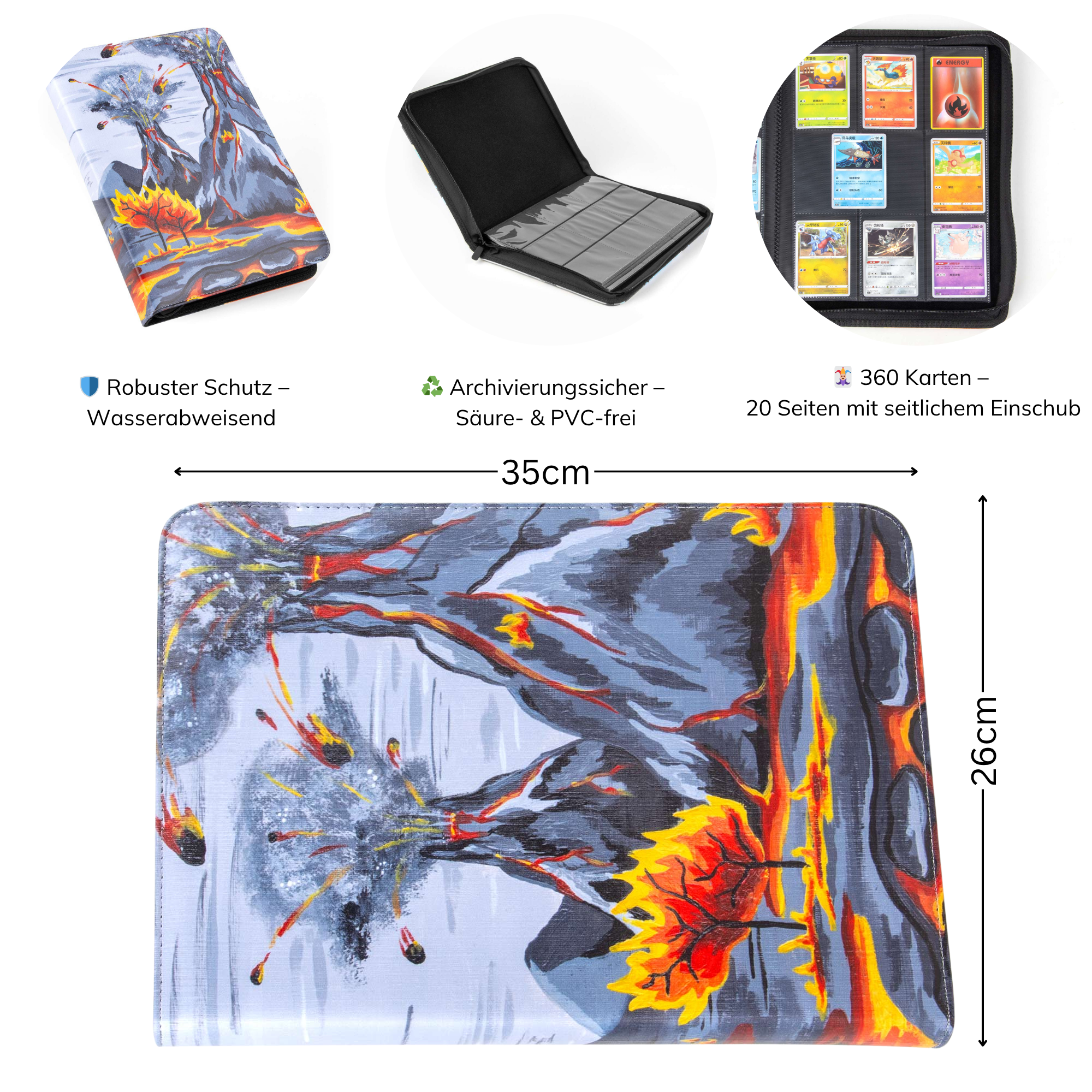 cardcosmos - Artwork 9 Pocket Zip Binder - Fiery Mountains
