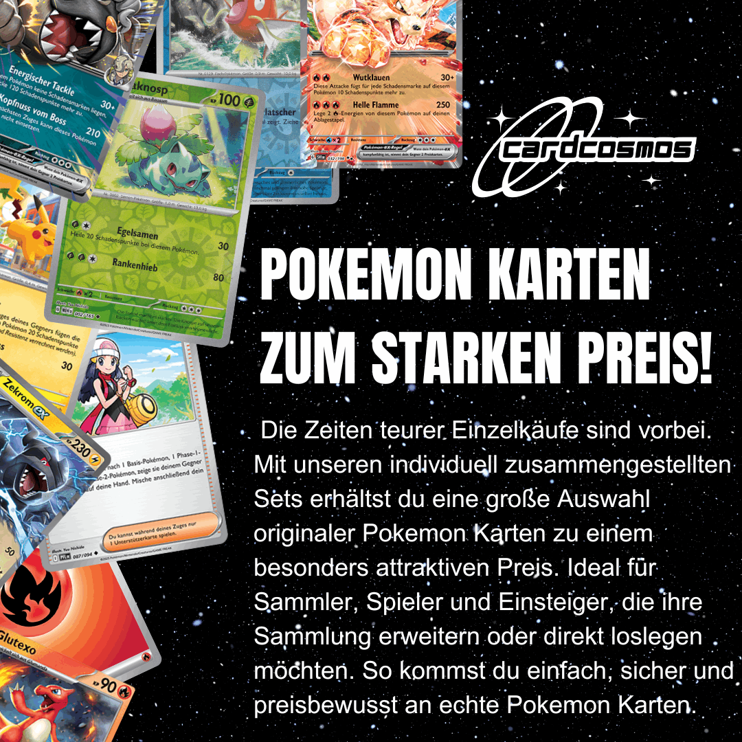 Pokémon Karten Set Deutsch – 200 Karten inkl. 25 Holo + 100 Kartenhüllen