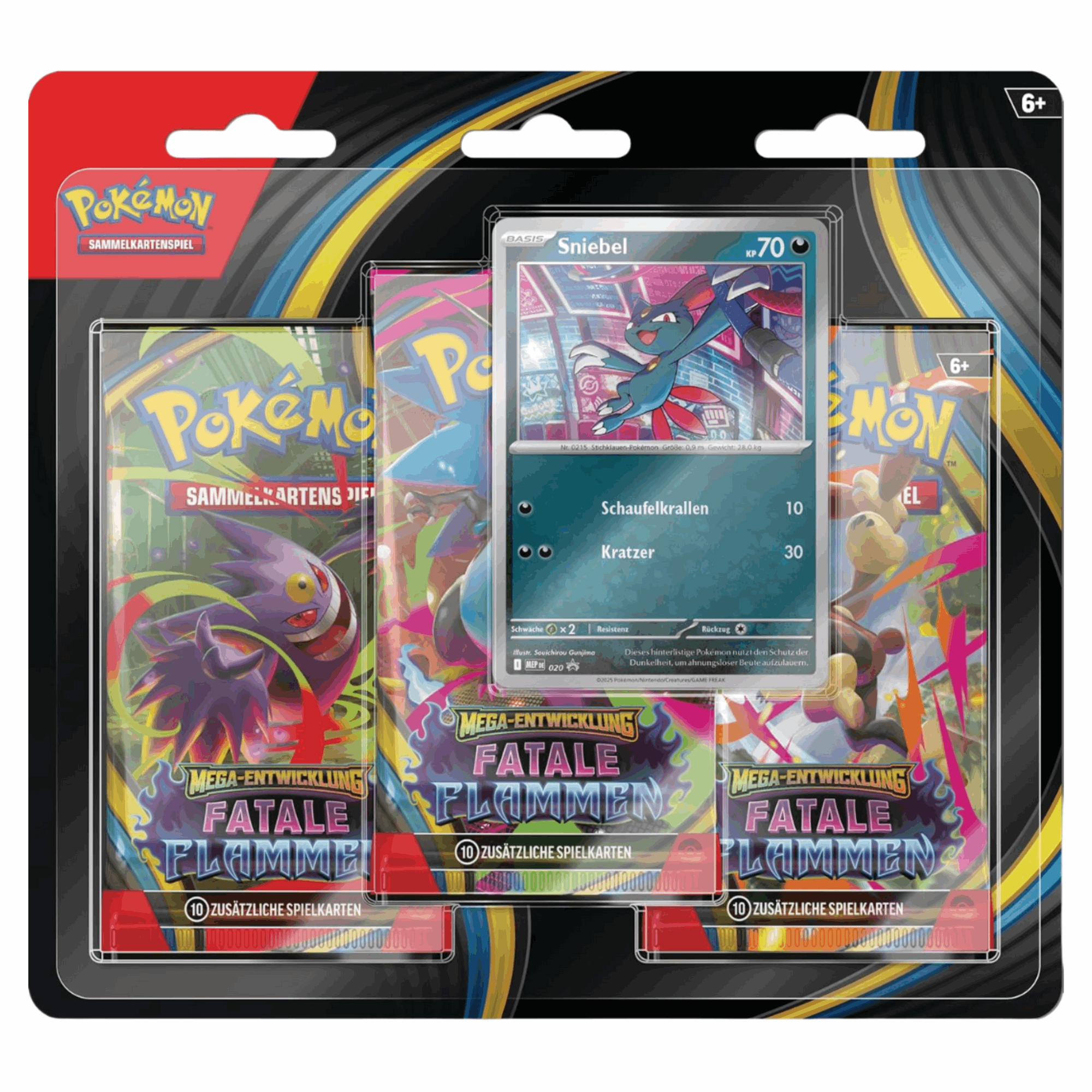 Pokémon - Mega-Entwicklung Fatale Flammen 3-Pack Blister - Sniebel - DE