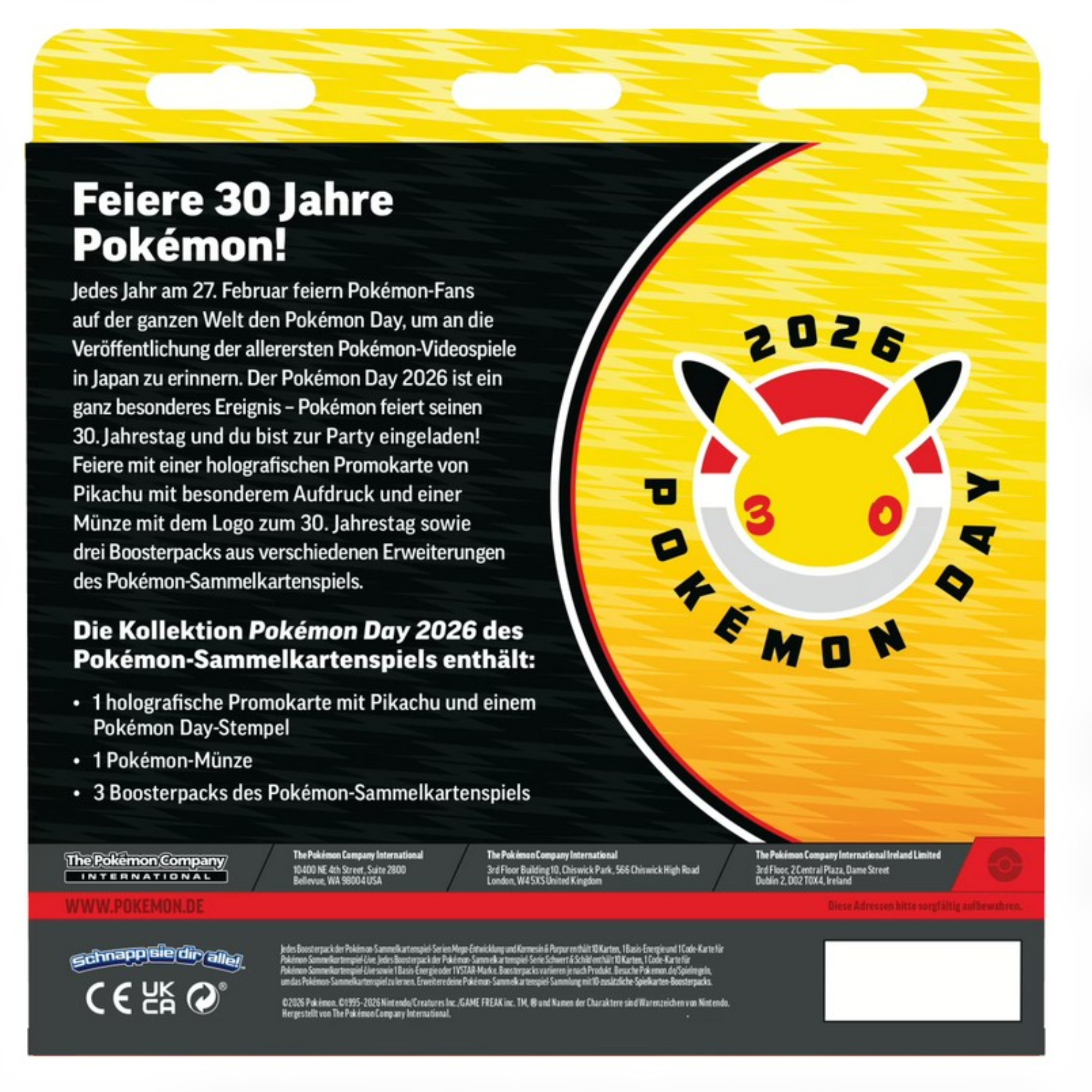 Pokémon - Pokemon Day 2026 Kollektion - DE Rückseite