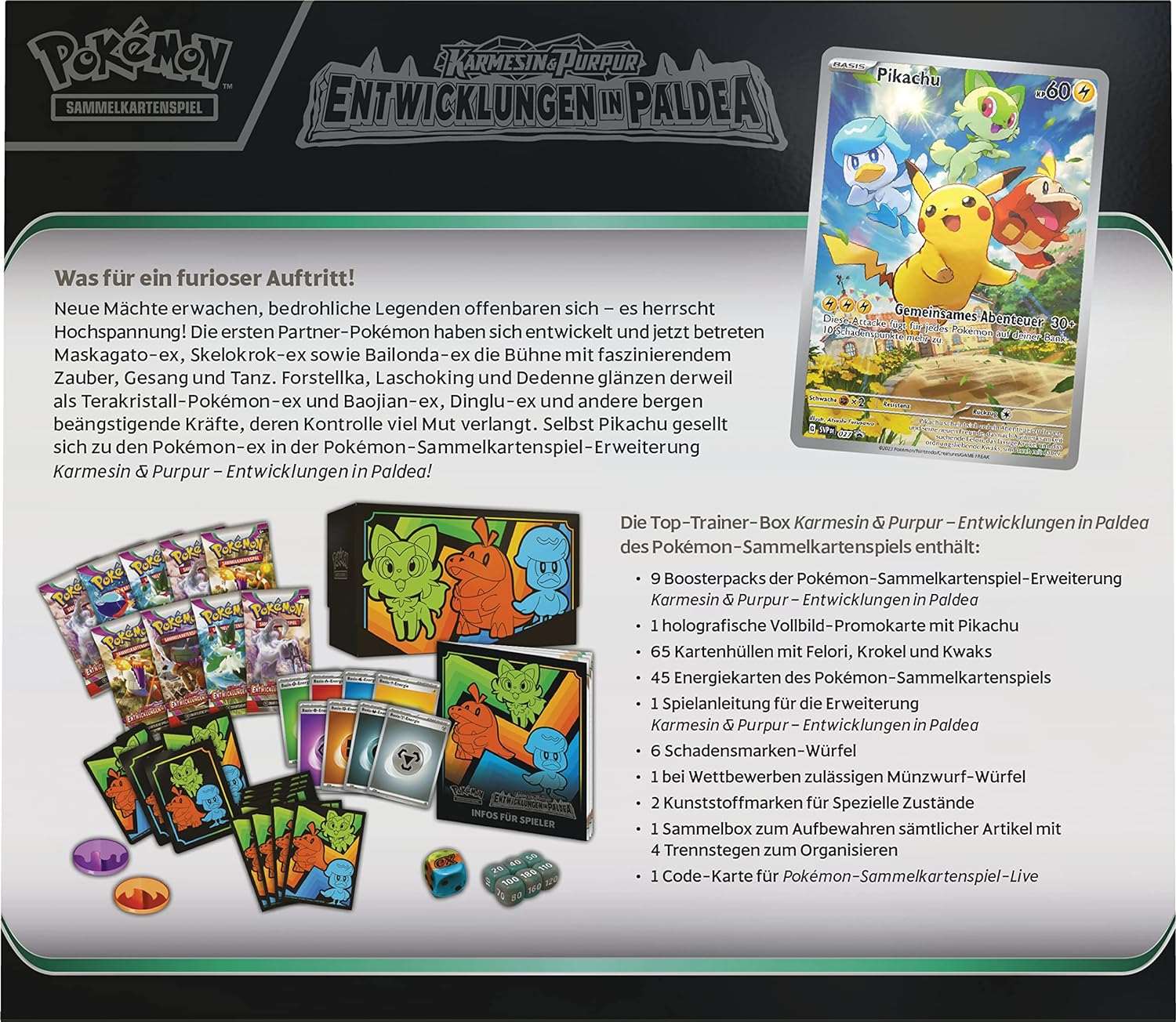 Pokémon - Karmesin & Purpur - Entwicklungen in Paldea - Top-Trainer-Box - DE - cardcosmos
