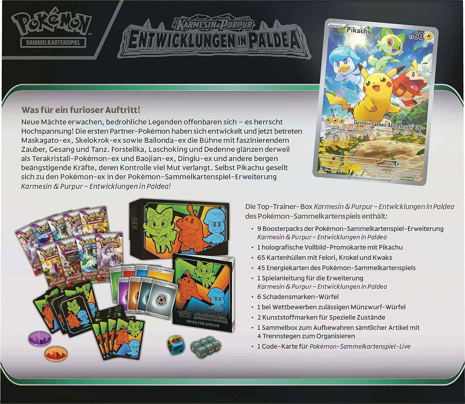 Pokémon - Karmesin & Purpur - Entwicklungen in Paldea - Top-Trainer-Box - DE