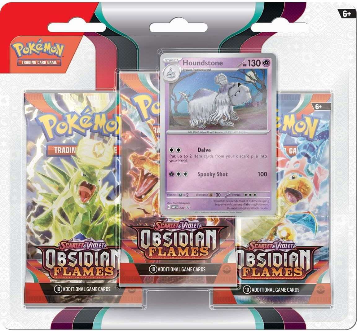 Pokémon - Scarlet & Violet: Obsidianflames Houndstone 3-Pack Blister - EN - cardcosmos