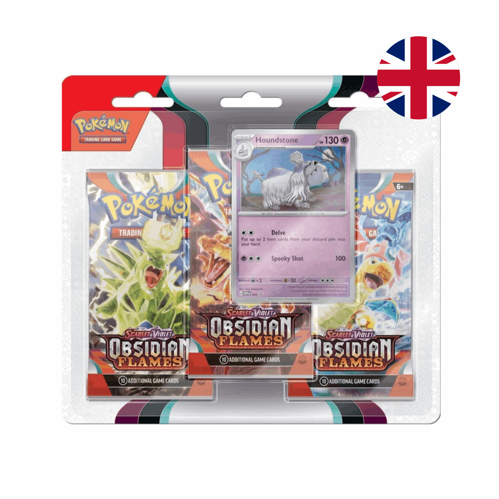Pokémon - Scarlet & Violet: Obsidianflames Houndstone 3-Pack Blister - EN - cardcosmos