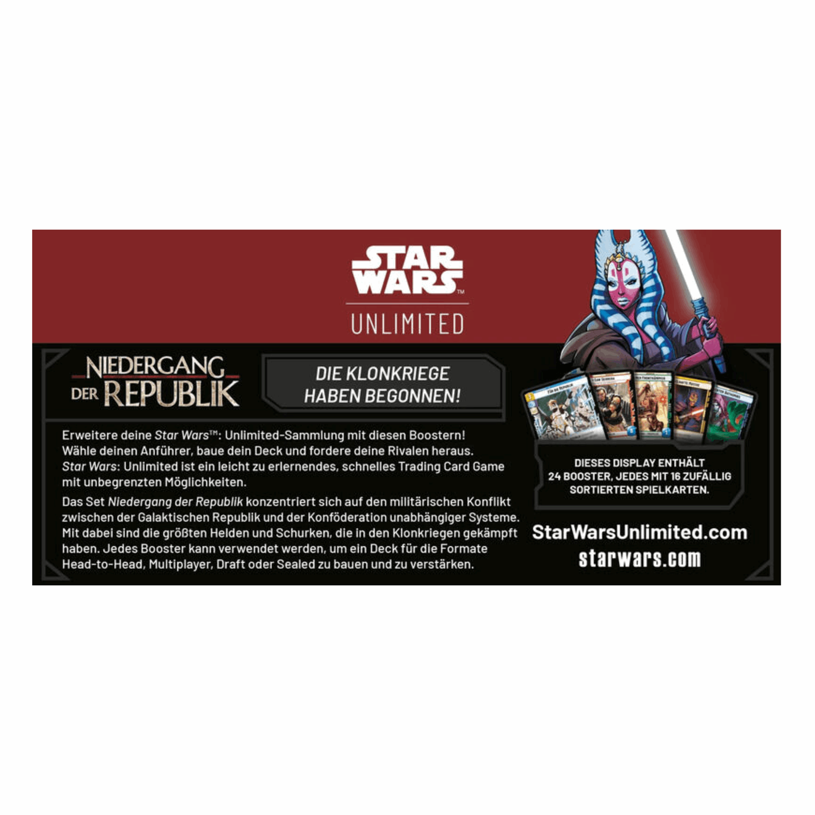 Star Wars: Unlimited - Niedergang der Republik Booster Display - DE - cardcosmos