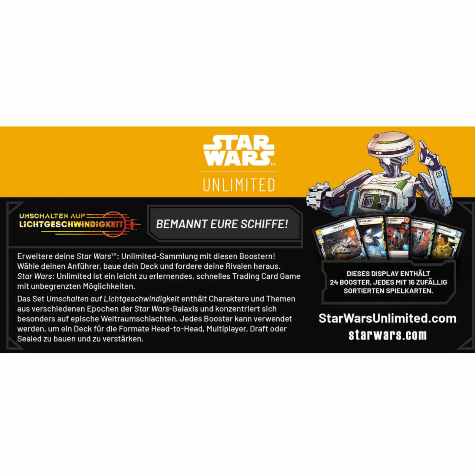 Star Wars: Unlimited - Umschalten auf Lichtgeschwindigkeit - Booster Display - DE - cardcosmos