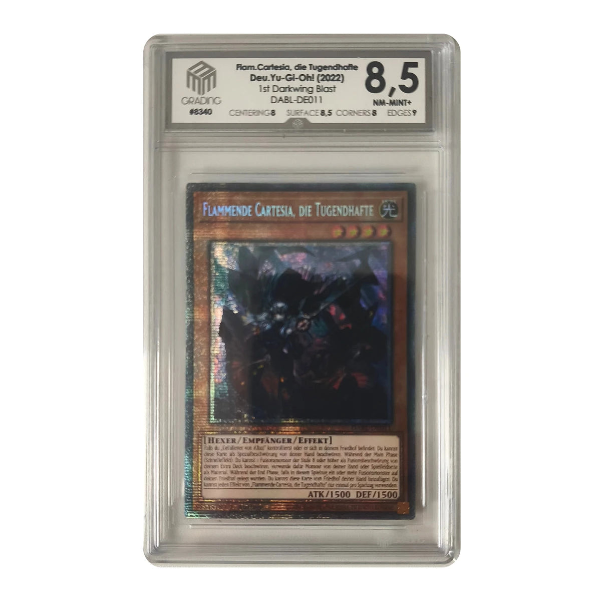 Yu-Gi-Oh! - Flammende Cartesia, die Tugendhafte DABL-DE011 (Darkwing Blast) – M3G 8.5 NM-Mint+
