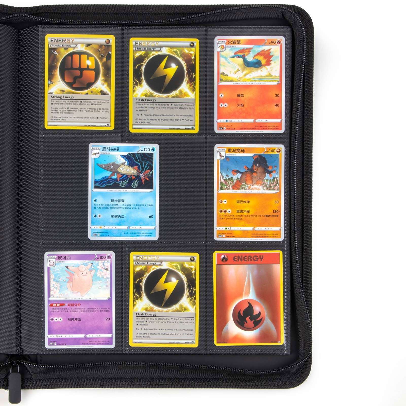 cardcosmos - 9 Pocket Zip Premium Leather Binder - Gelb - cardcosmos