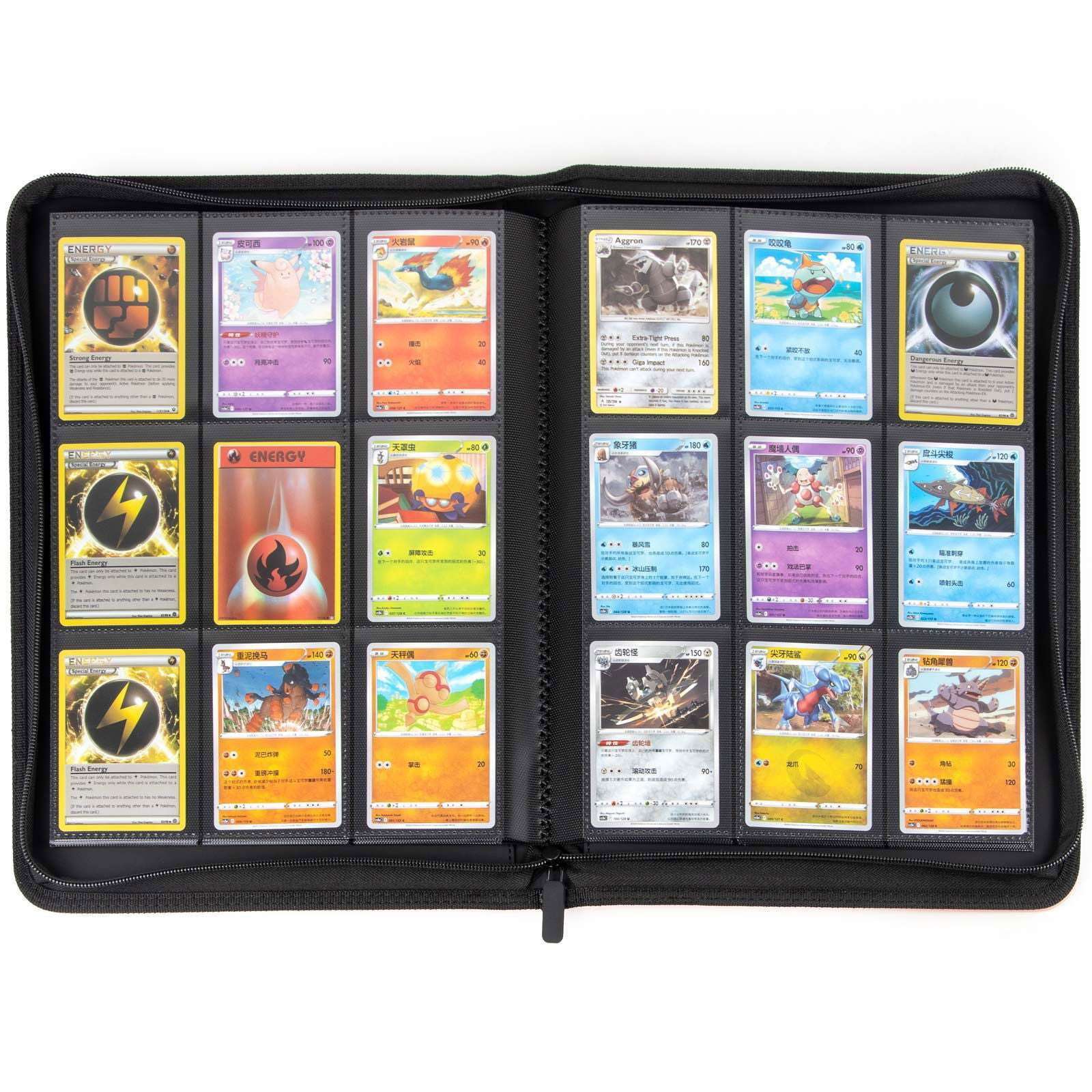 cardcosmos - 9 Pocket Zip Premium Leather Binder - Pink - cardcosmos