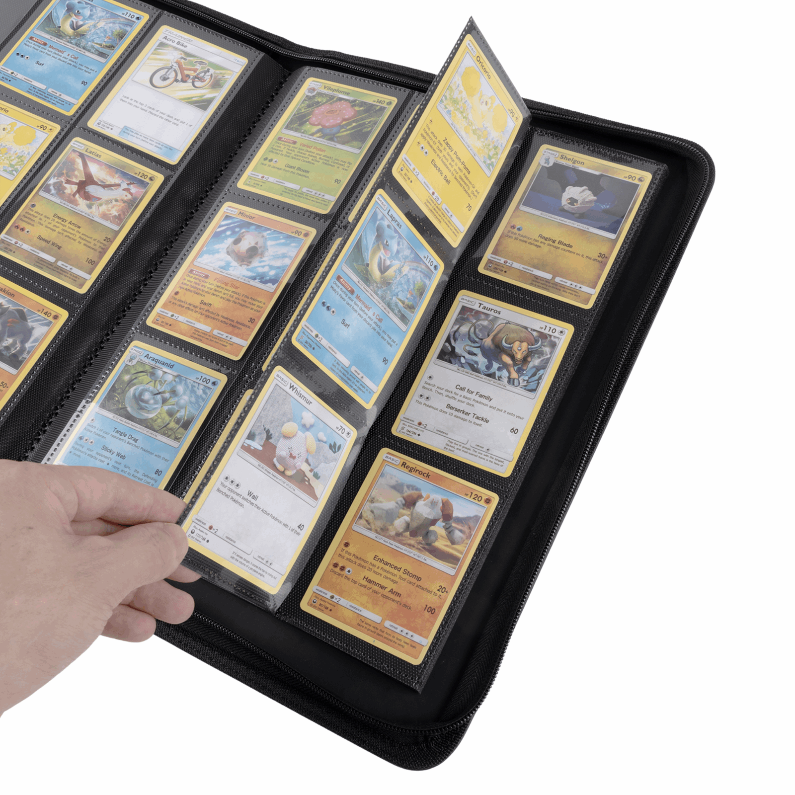 cardcosmos - 9 Pocket Zip Premium Leather Binder - cardcosmos
