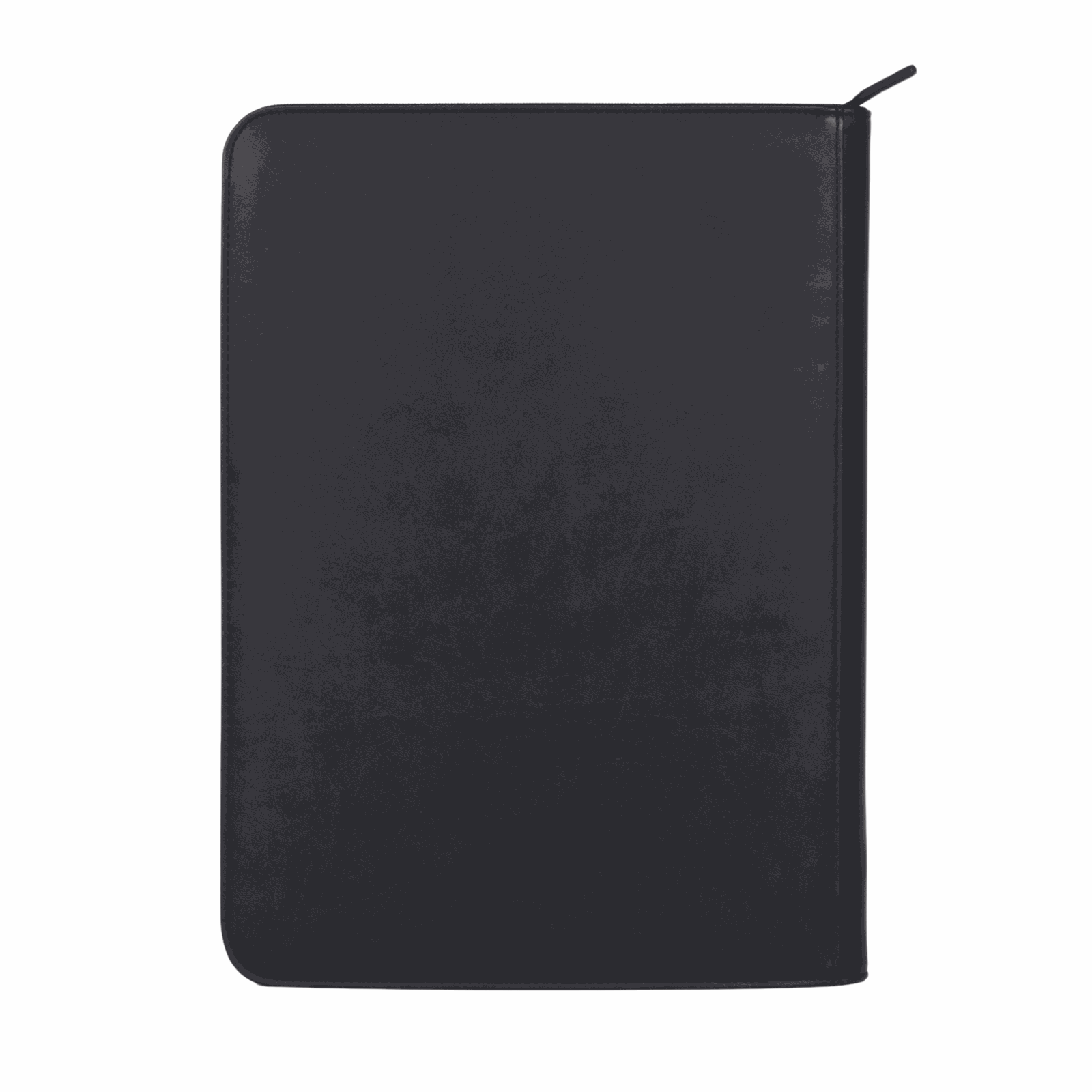 cardcosmos - 9 Pocket Zip Premium Leather Binder - Schwarz/Silber