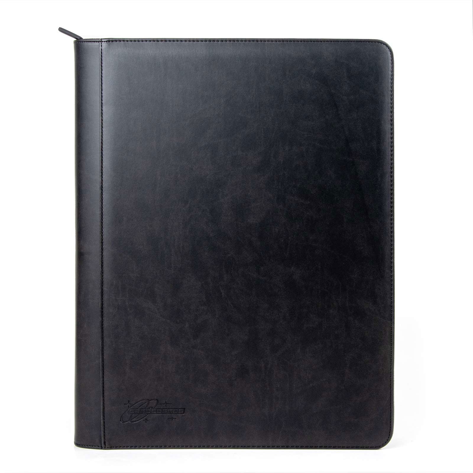 cardcosmos - 16 Pocket Zip Premium Leather Binder - Schwarz - cardcosmos