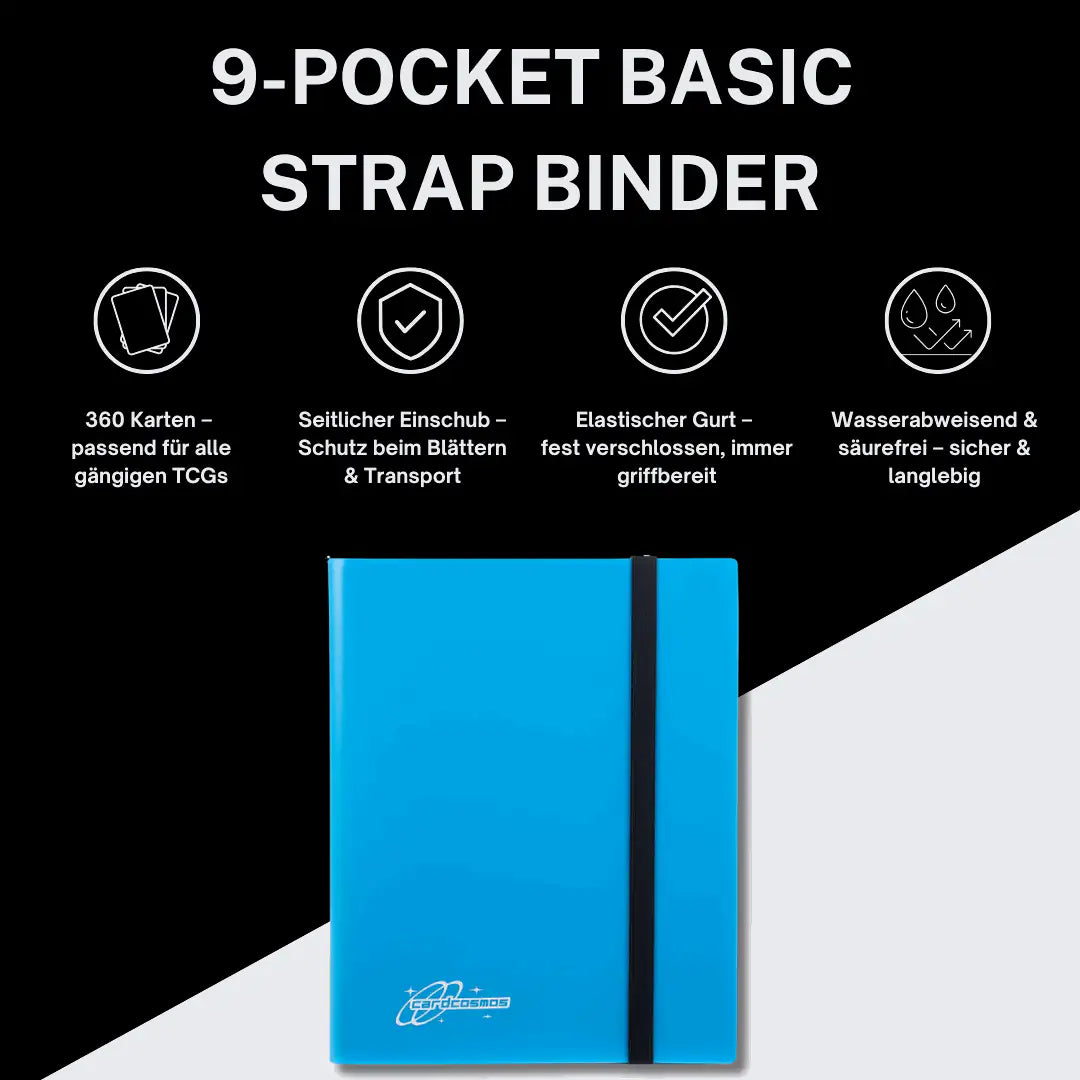 cardcosmos - 9 Pocket Basic Strap Binder - Hellblau