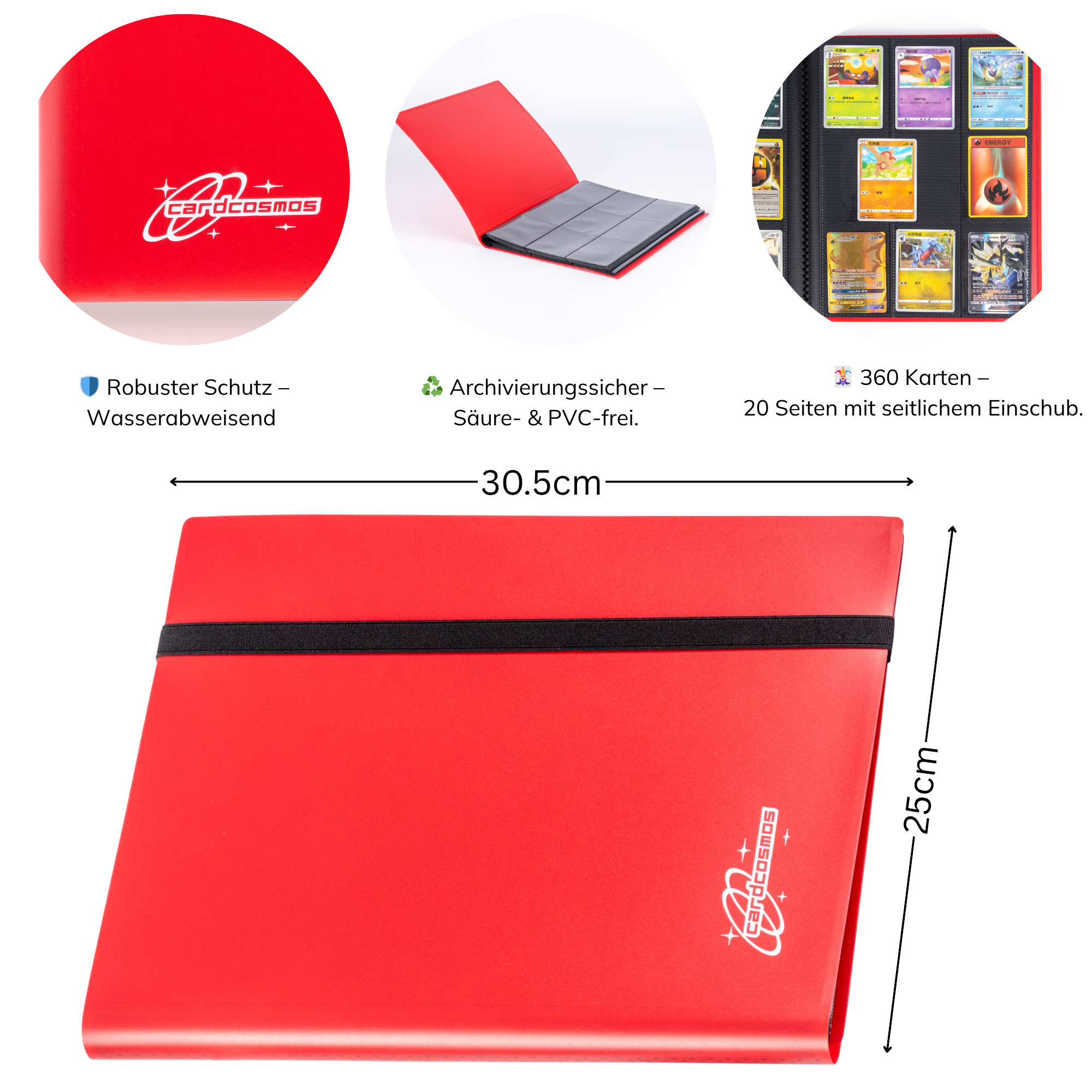 cardcosmos - 9 Pocket Basic Strap Binder - Rot Vorteile