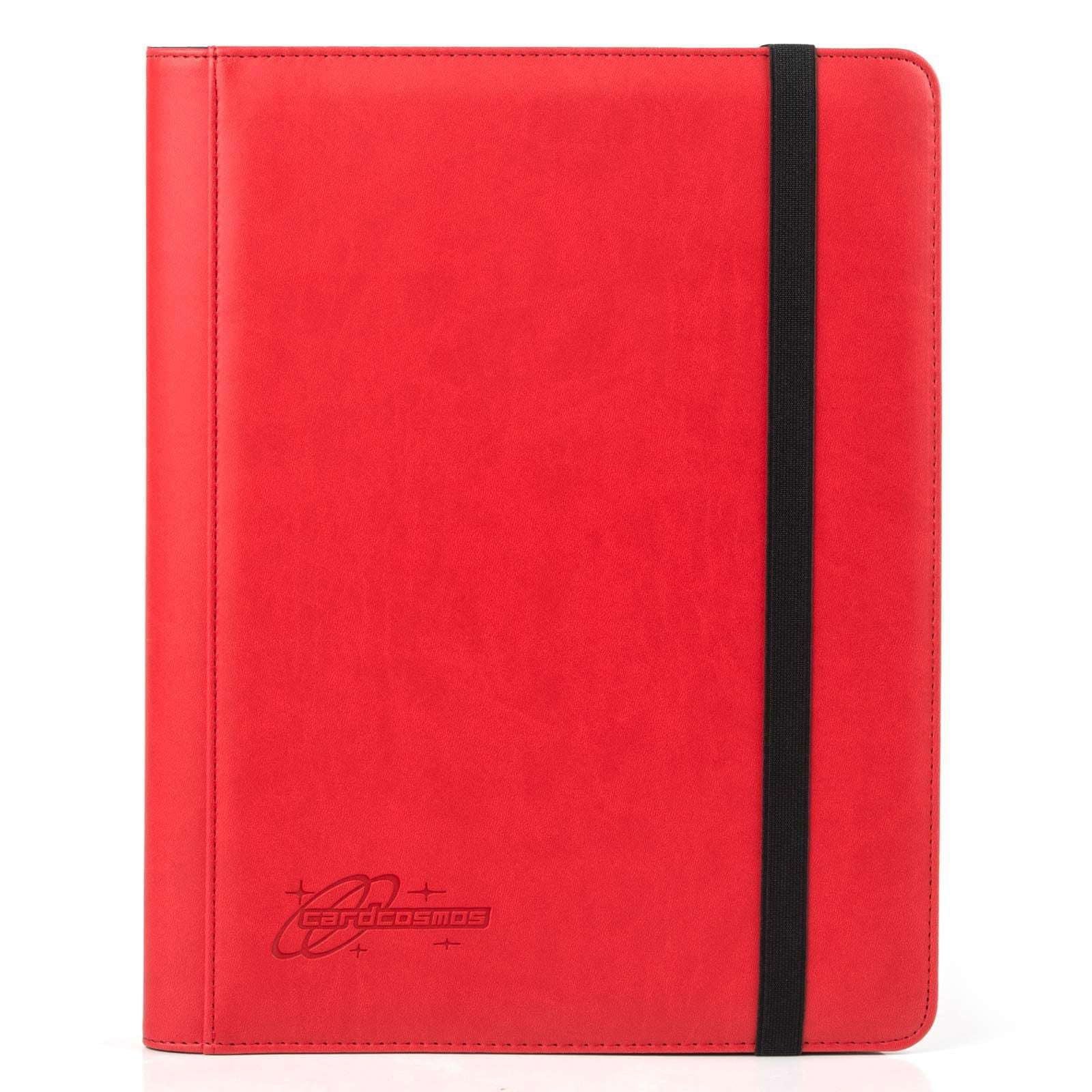 cardcosmos - 9 Pocket Strap Premium Leather Binder - Rot - cardcosmos