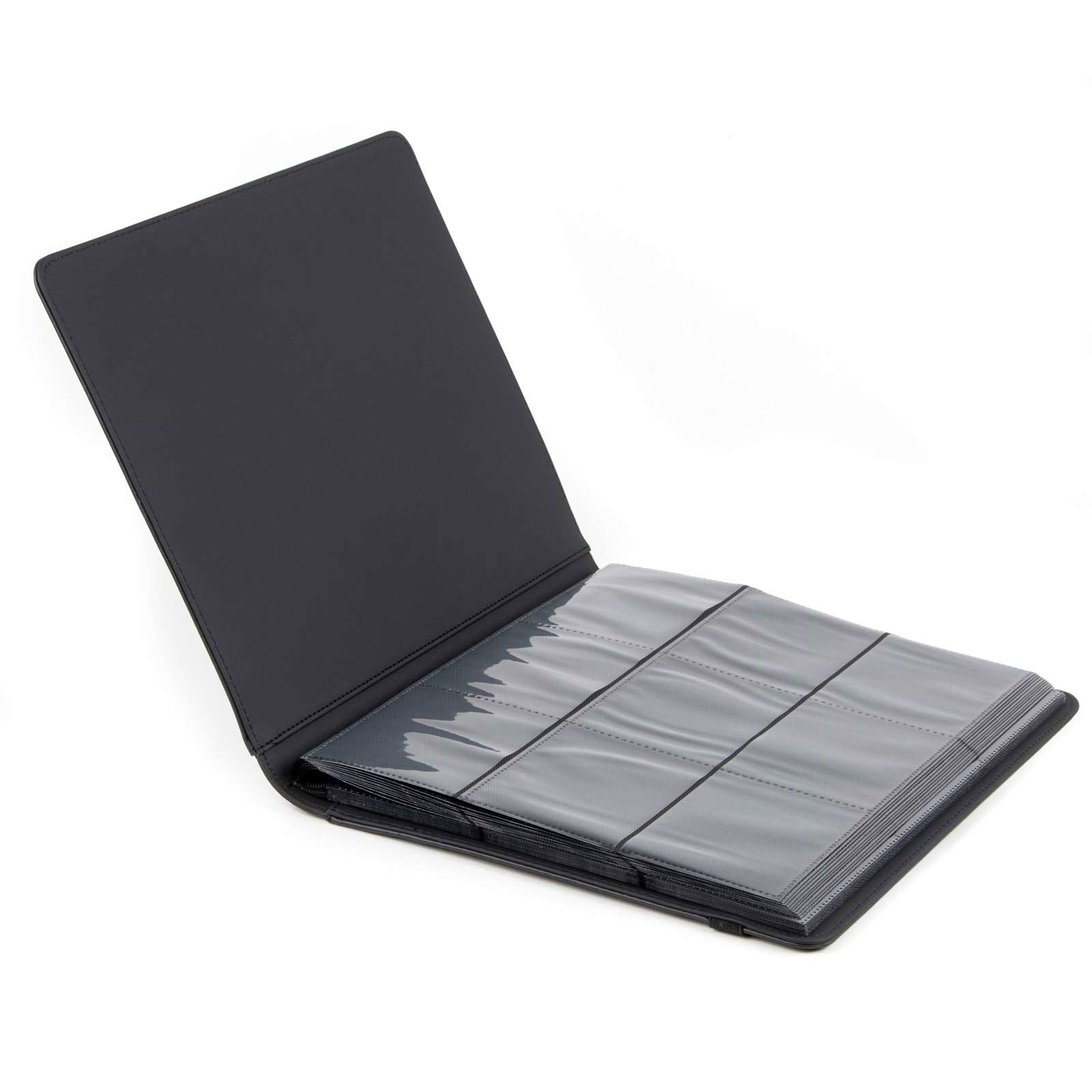 cardcosmos - 9 Pocket Strap Premium Leather Binder - Schwarz - cardcosmos