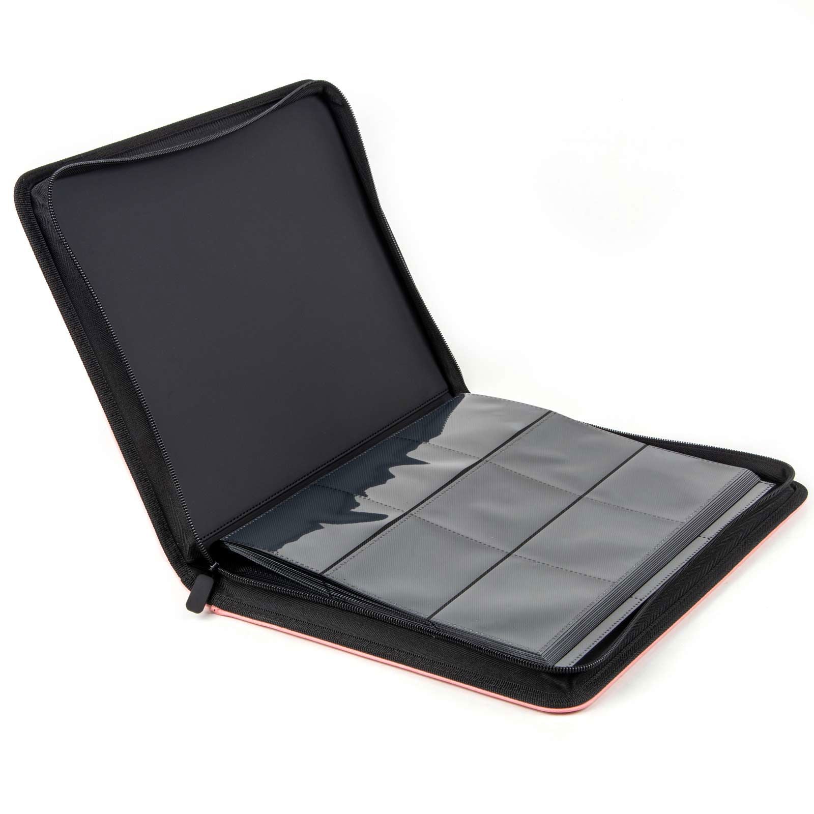 cardcosmos - 9 Pocket Zip Premium Leather Binder - Pink - cardcosmos