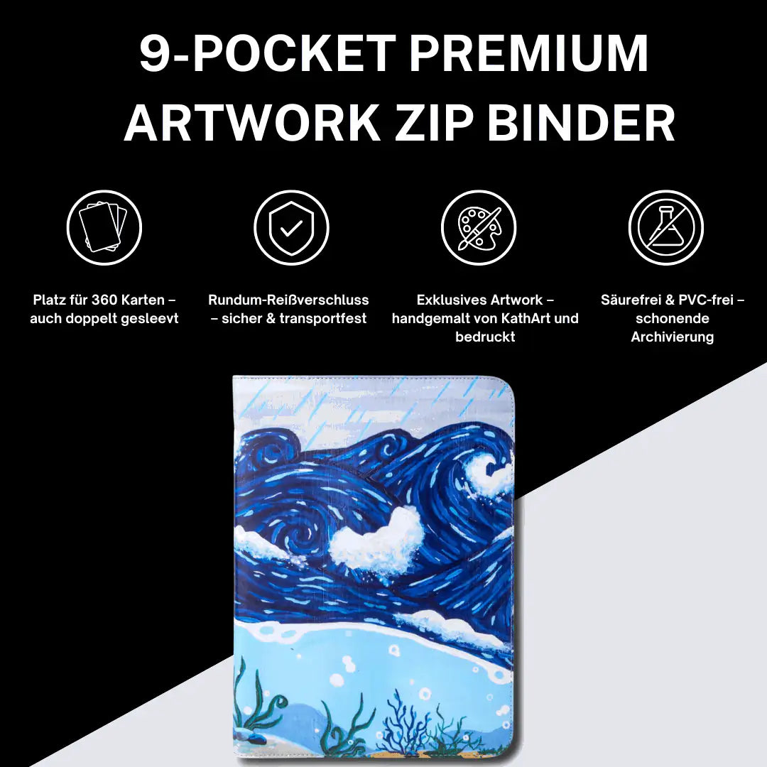 cardcosmos - Artwork 9 Pocket Zip Binder - Rough Seas