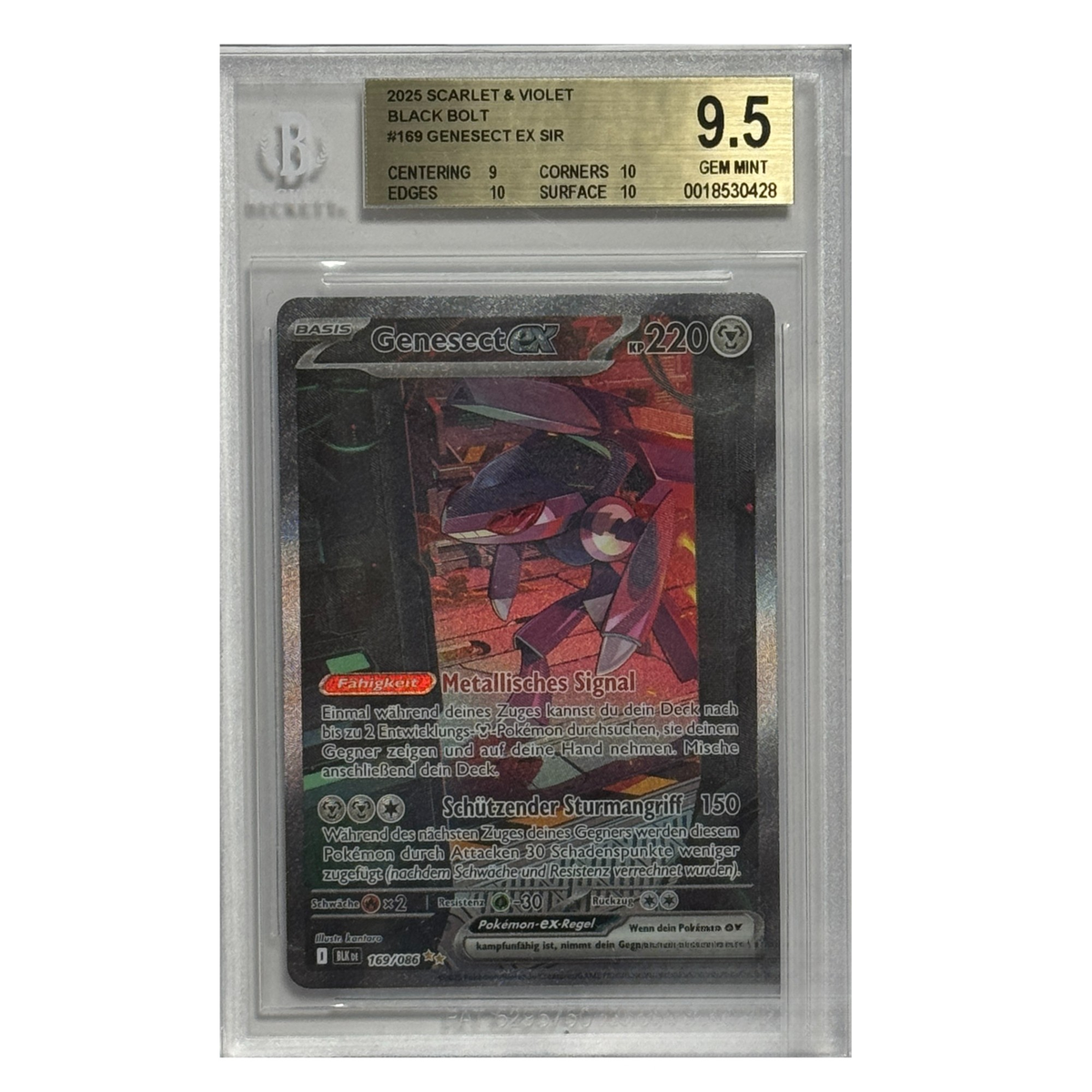 Pokémon – Genesect ex SIR #169 (Black Bolt) – BGS 9.5 Gem Mint - Cardcosmos