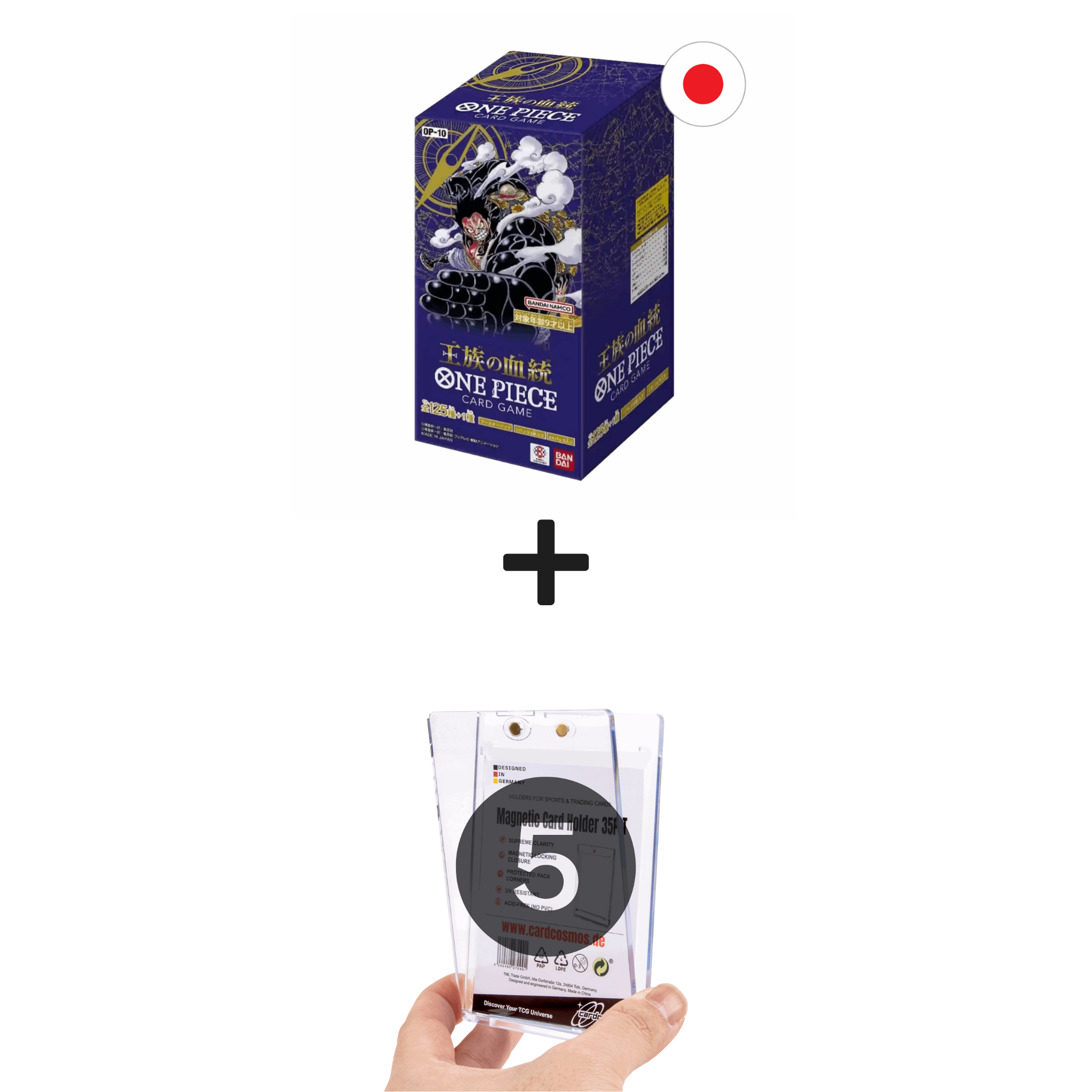 One Piece - OP10 Royal Blood Display (JPN) + 5er Set Magnetic Card Holder 35PT