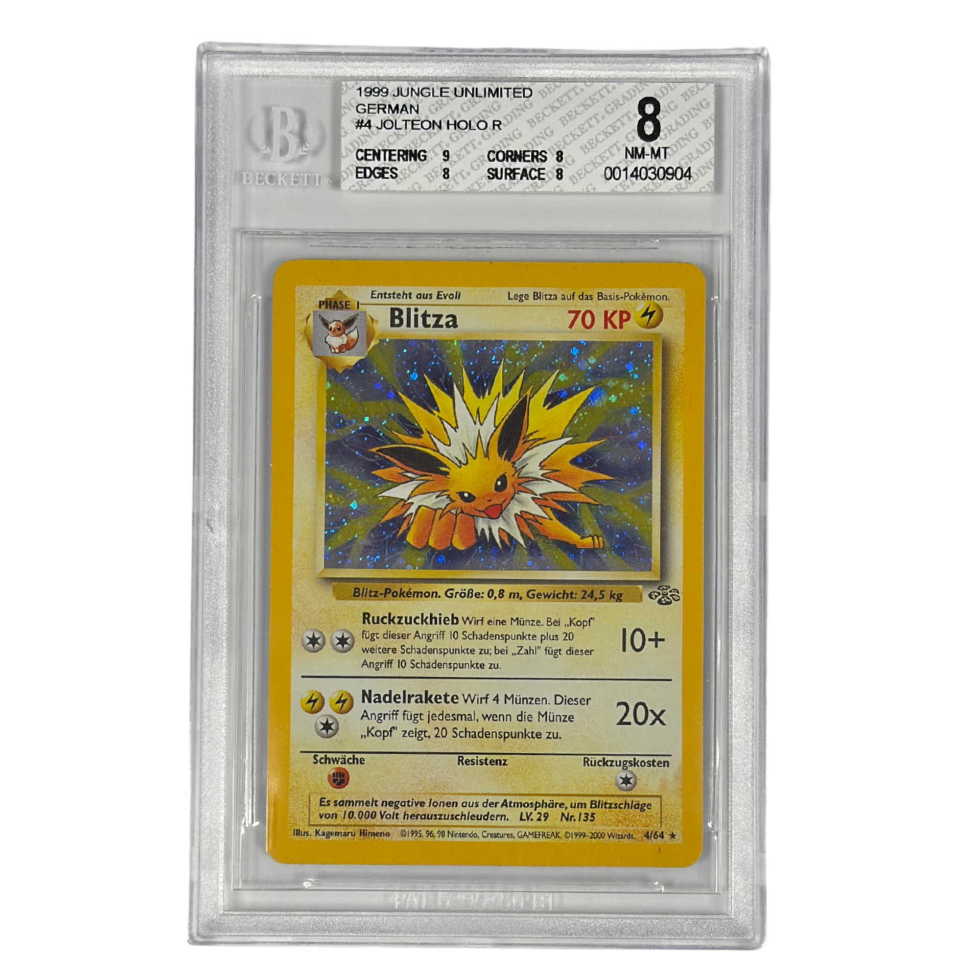 Pokémon - Blitza Holo #4/64 (Jungle Unlimited) – BGS 8 Near Mint-Mint