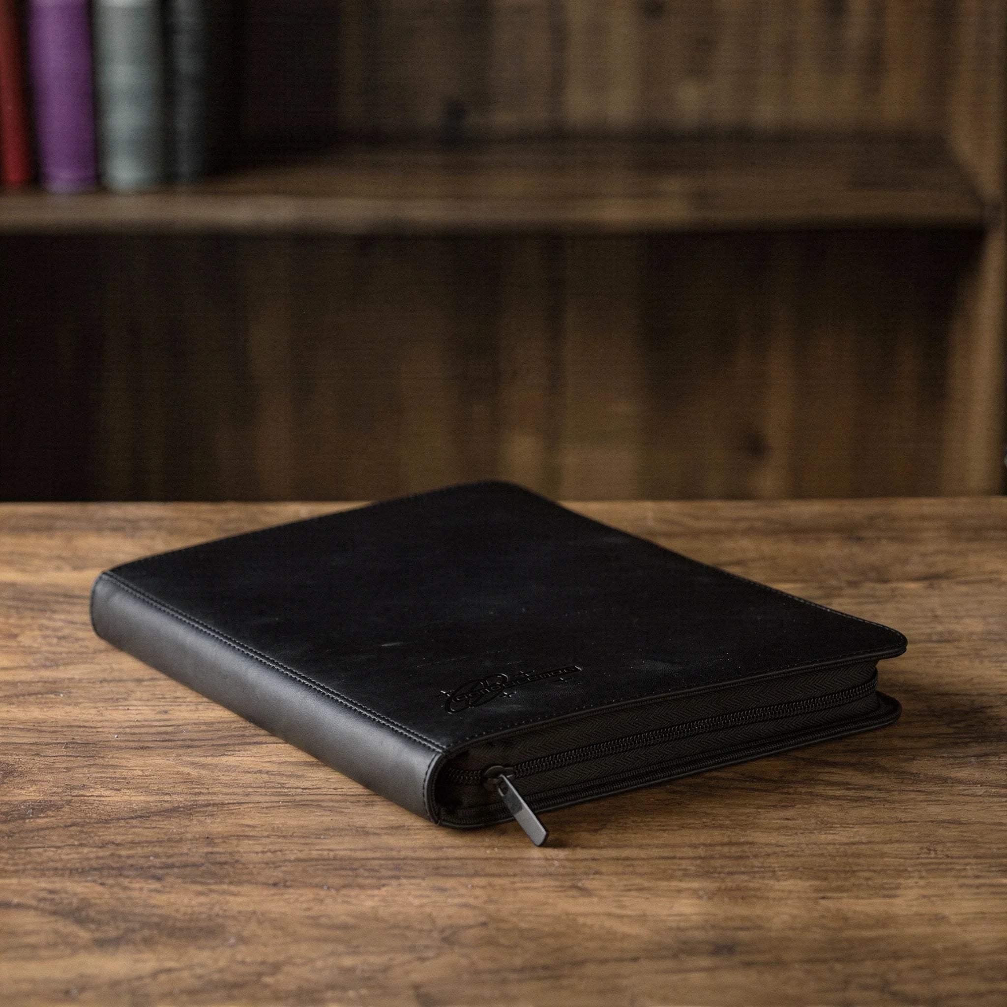 cardcosmos - 12 Pocket Zip Premium leather binder - Black