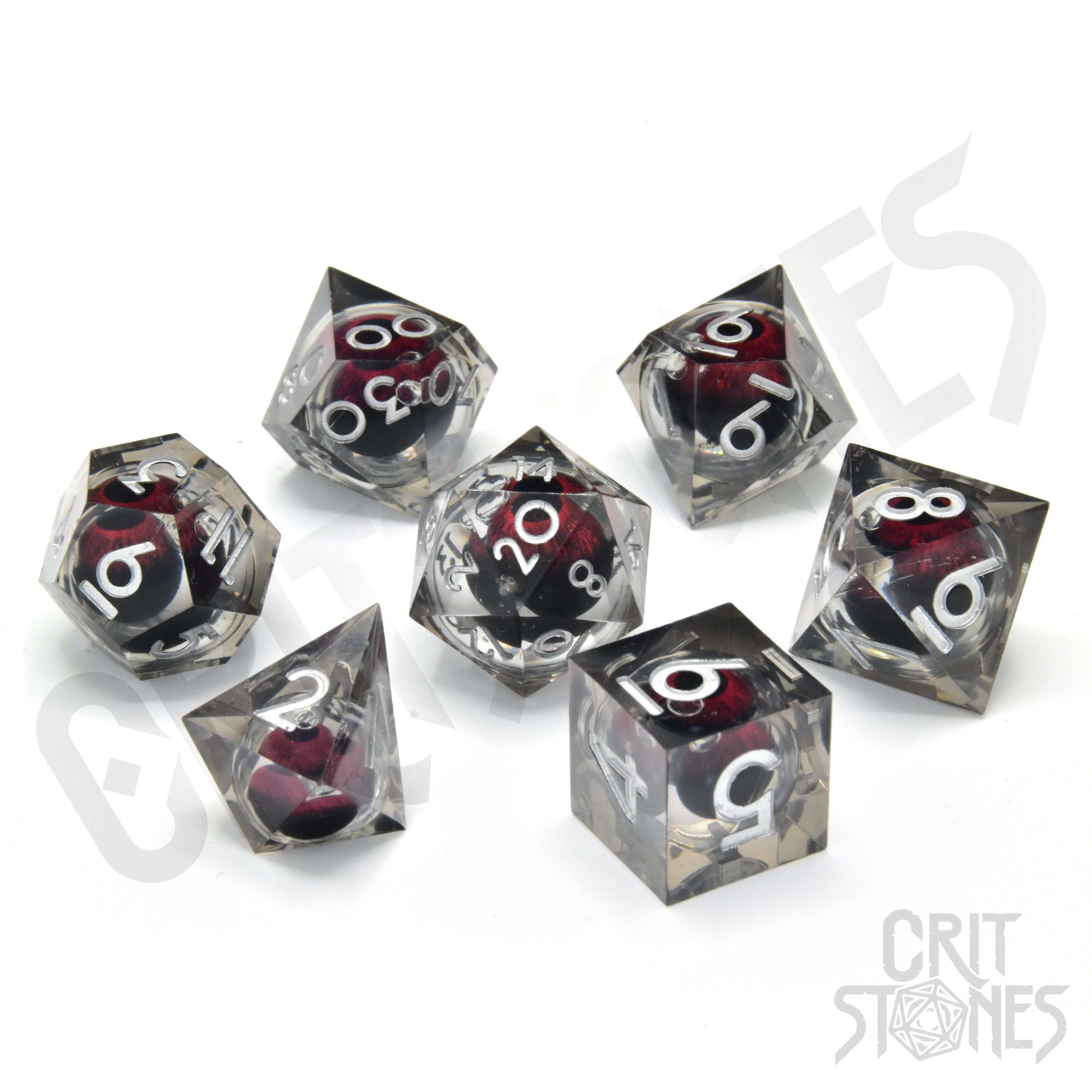 Glassstaff - Fire Giant's Gaze Floating Eye RPG Dice Set - CritStones Dice