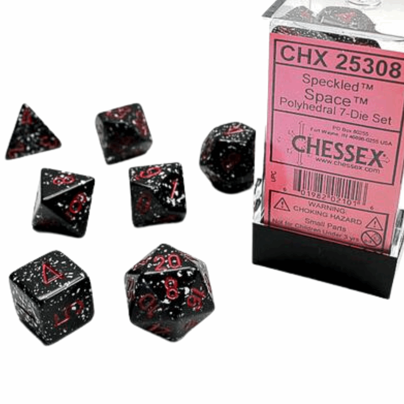 Chessex - Space Speckled Polyhedral 7-Würfelset - cardcosmos