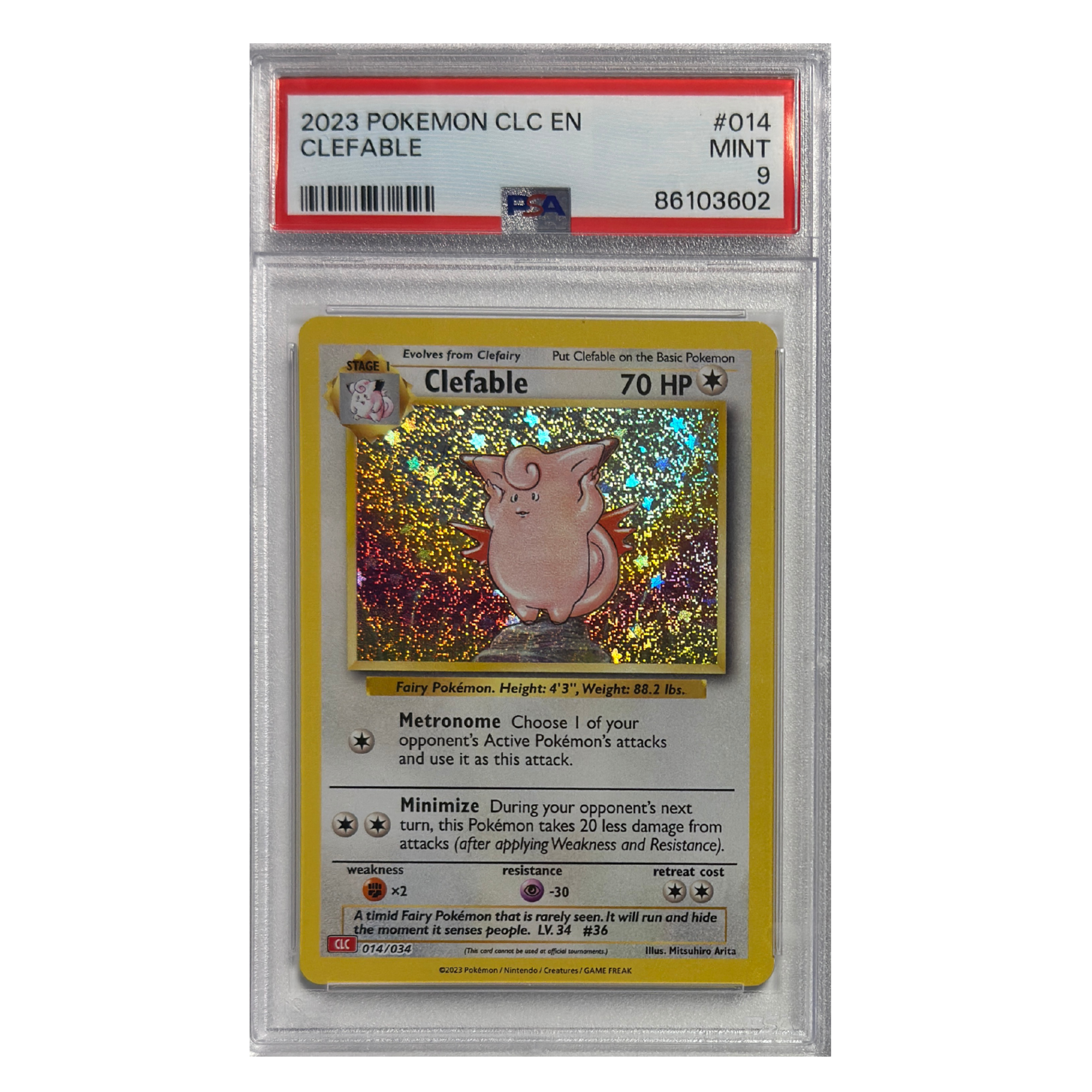 Pokémon – Clefable #014 (Classic Collection, EN) – PSA 9 - Cardcosmos