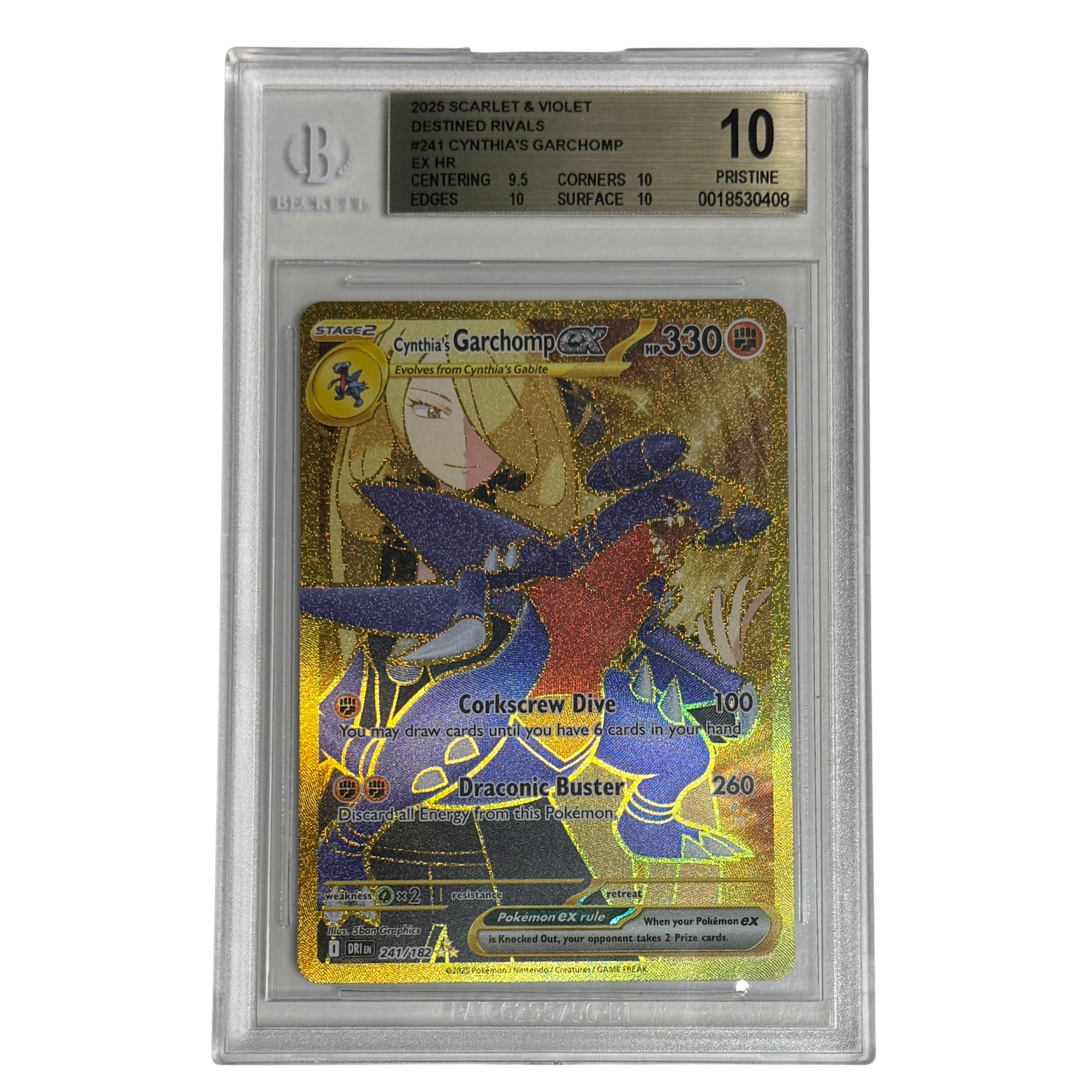 Pokémon - Cynthia’s Garchomp ex HR #241 (Destined Rivals) – BGS 10 Pristine