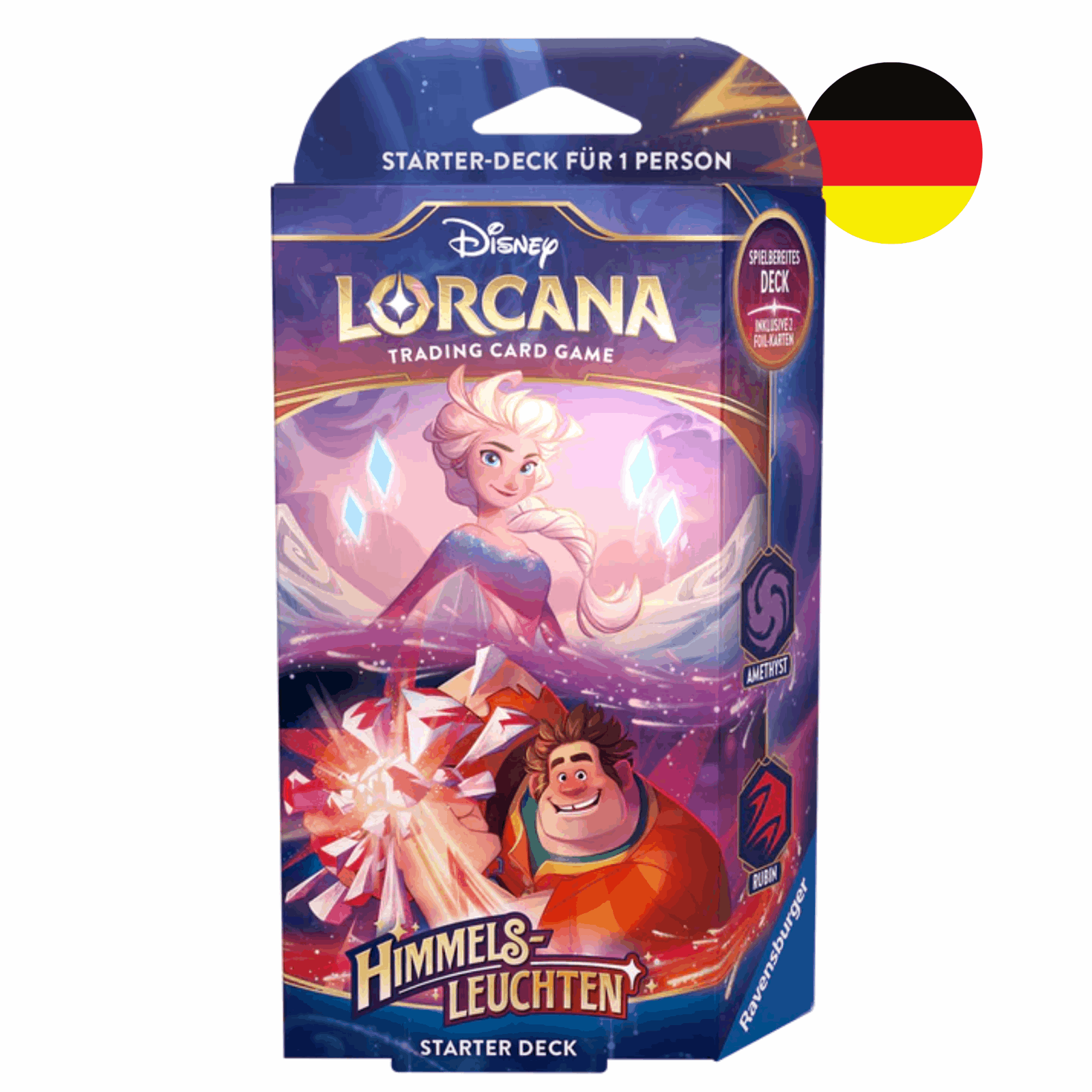 Disney Lorcana - Himmelsleuchten: Starter Deck Amethyst und Rubin - Elsa und Ralph - DE - cardcosmos