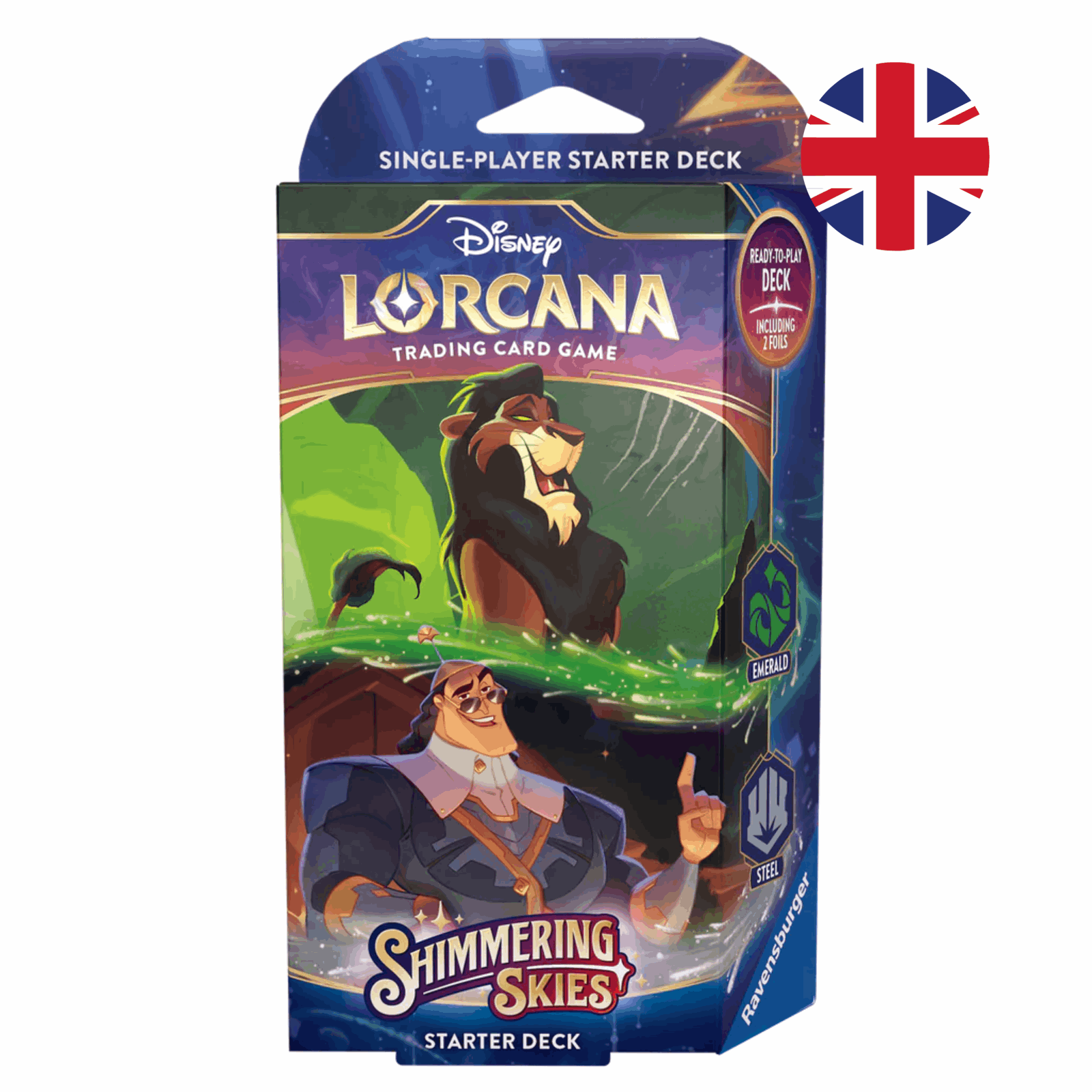 Disney Lorcana - Shimmering Skies: Starter Deck Emerald and Steel - Scar und Kronk - EN - cardcosmos