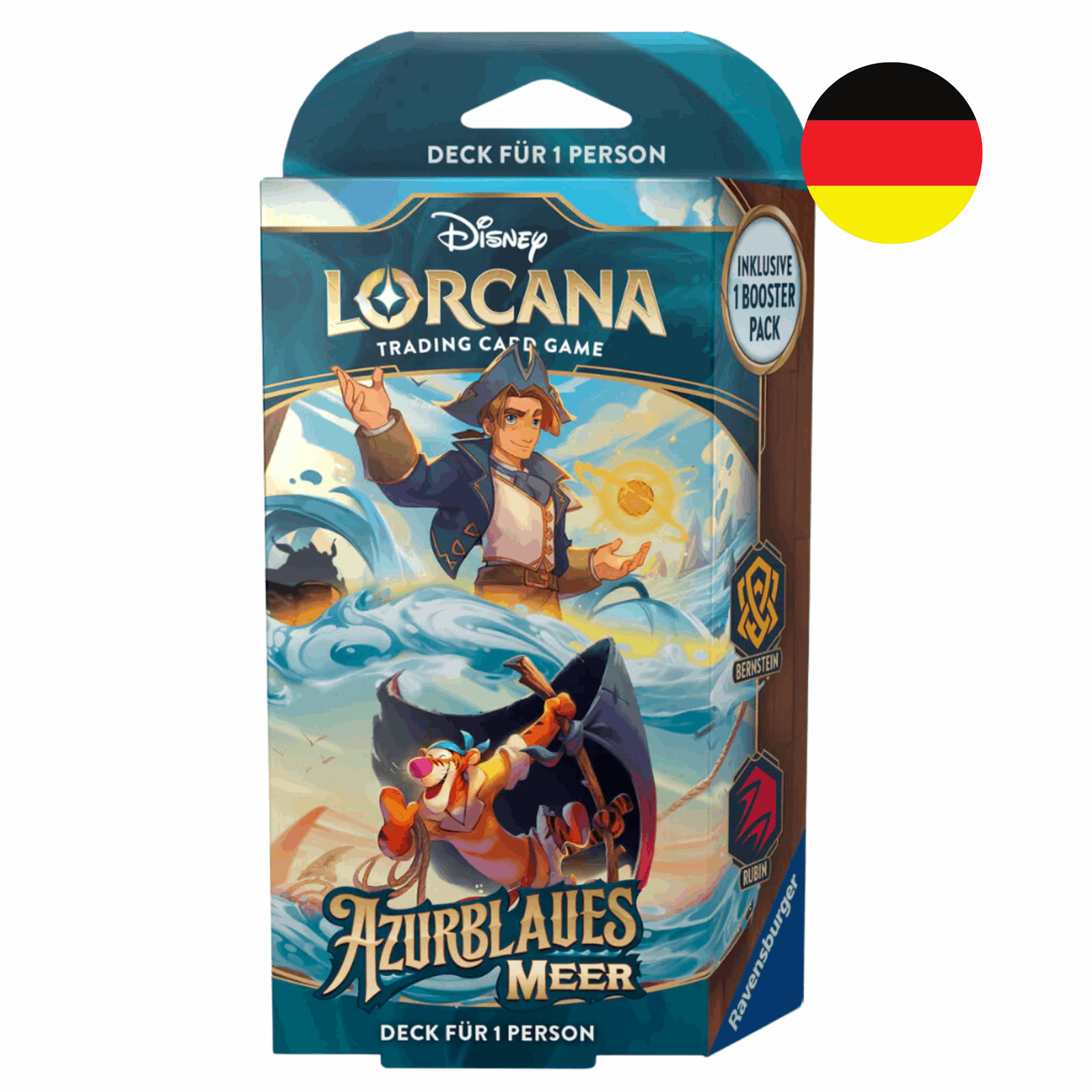 Disney Lorcana - Azurblaues Meer Starter Deck - Jim Hawkins & Tigger - DE - cardcosmos